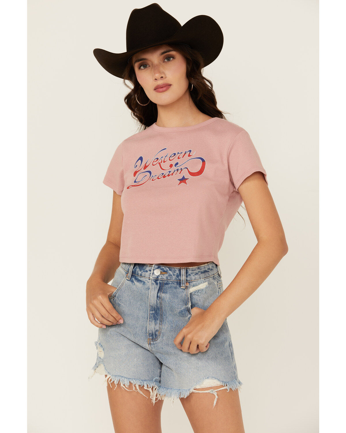 Women's Girl Dangerous Western Dream Short Sleeve Baby Tee