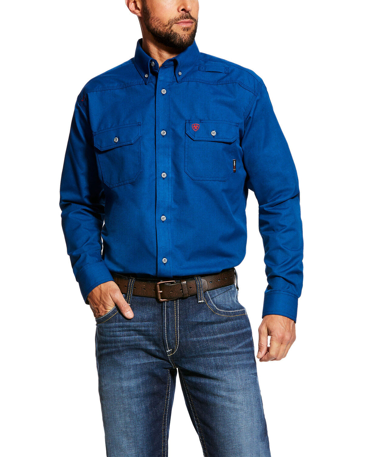 Men's Ariat FR Featherlight Long Sleeve Button Down Work Shirt - Tall