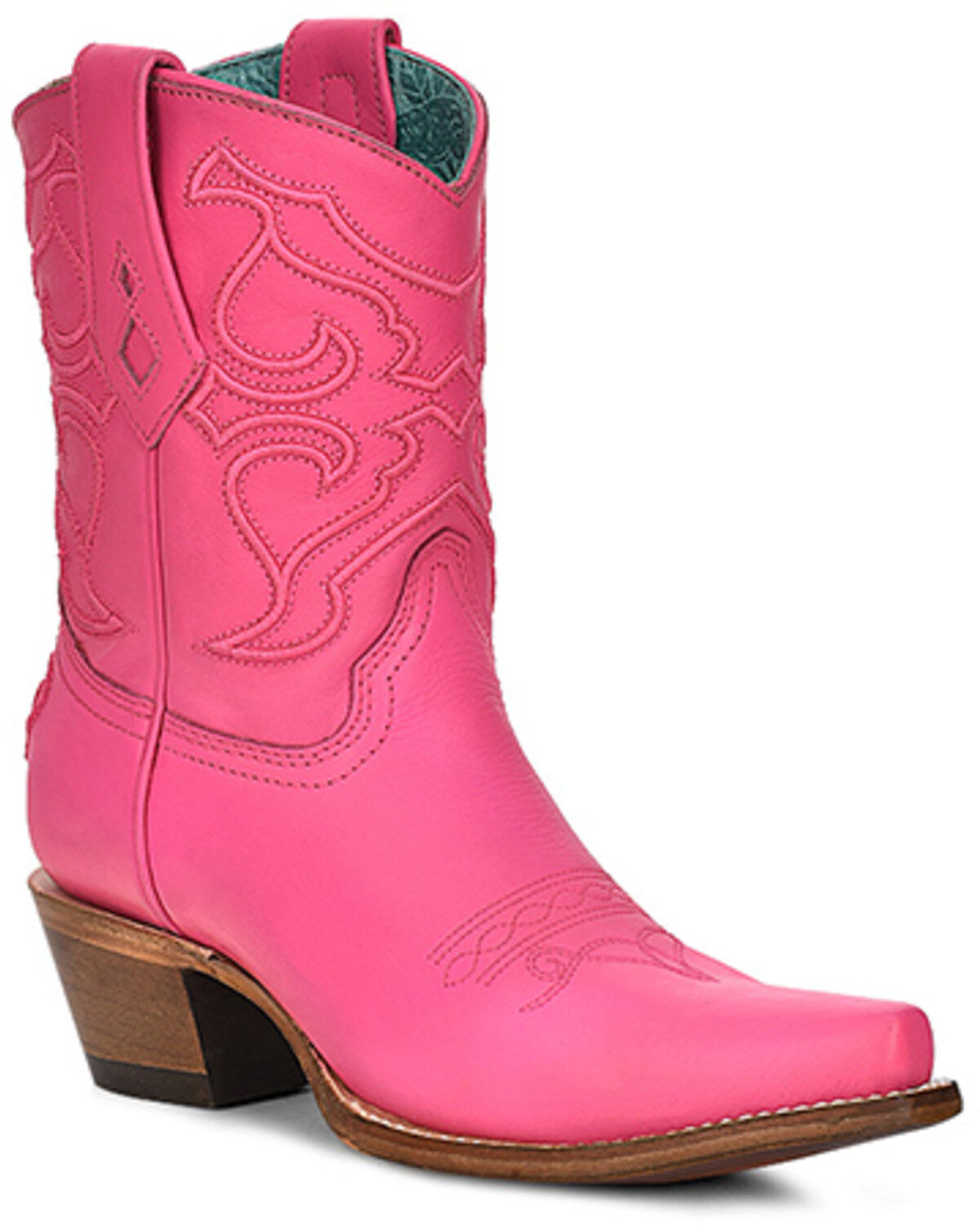 Women's Corral Embroidered Ankle Western Boots - Snip Toe