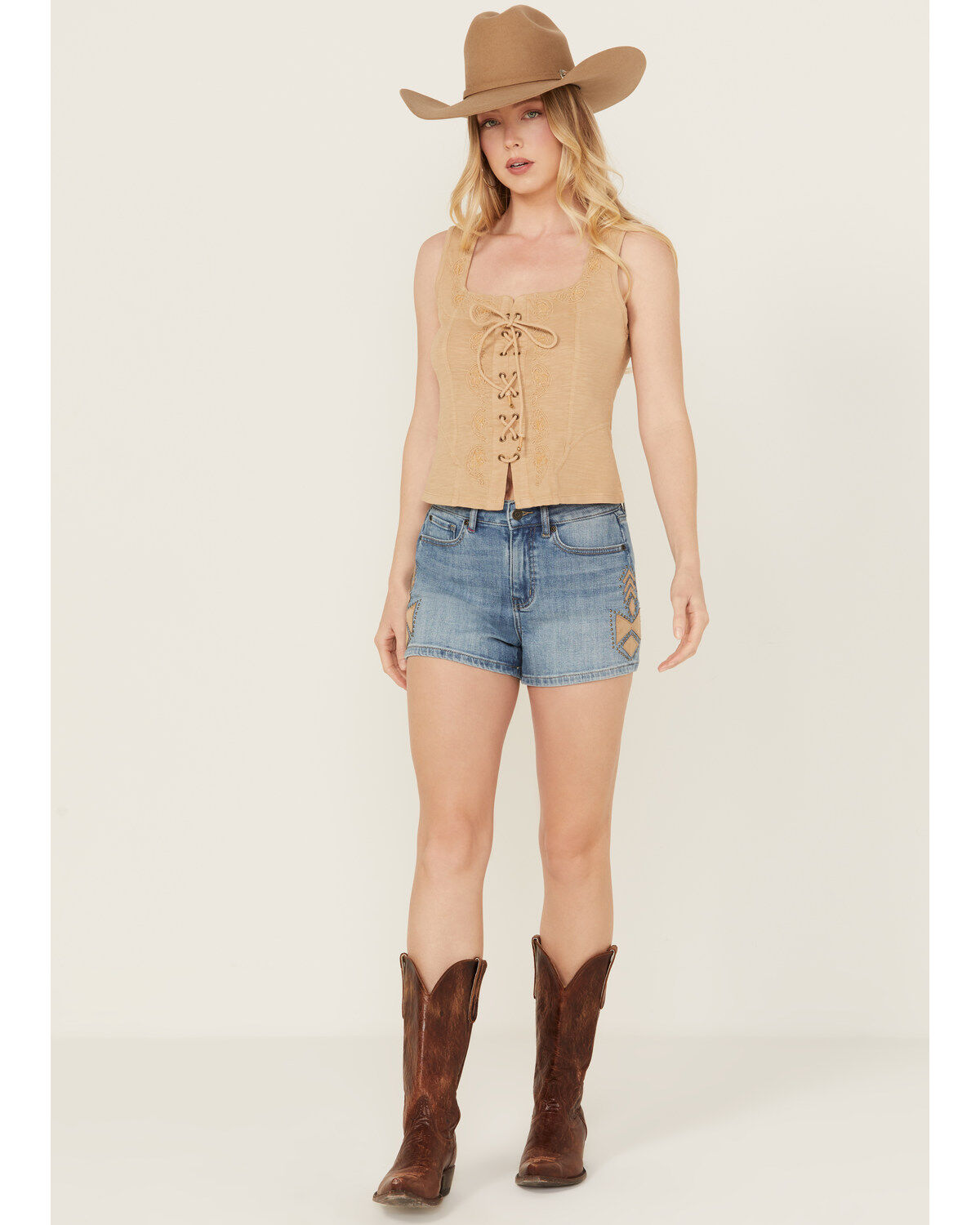 Women's Idyllwind Medium Wash Gypsy High Rise Faux Suede Embellished C