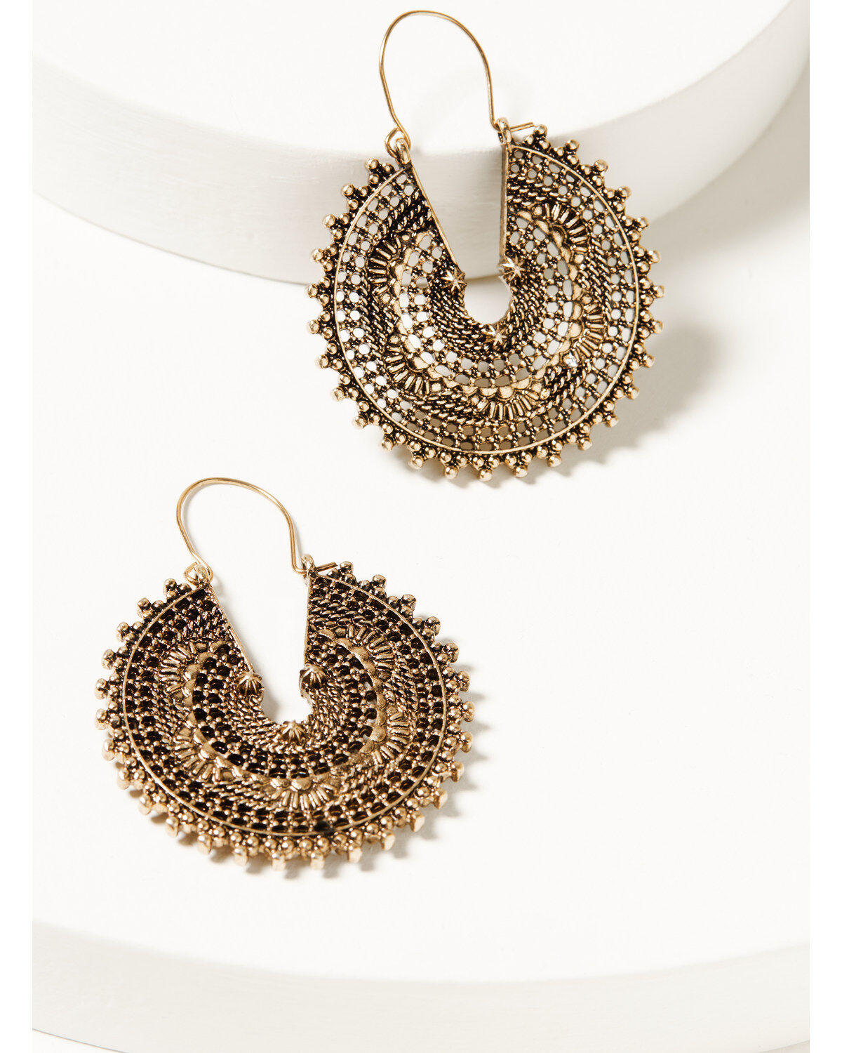 Women's Shyanne Summer Moon Antique Stamped Hoop Earrings