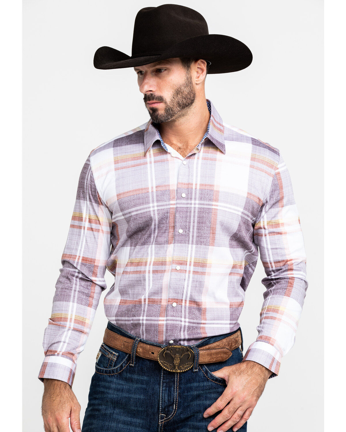 Men's Scully Signature Soft Series Large Plaid Snap Long Sleeve Wester