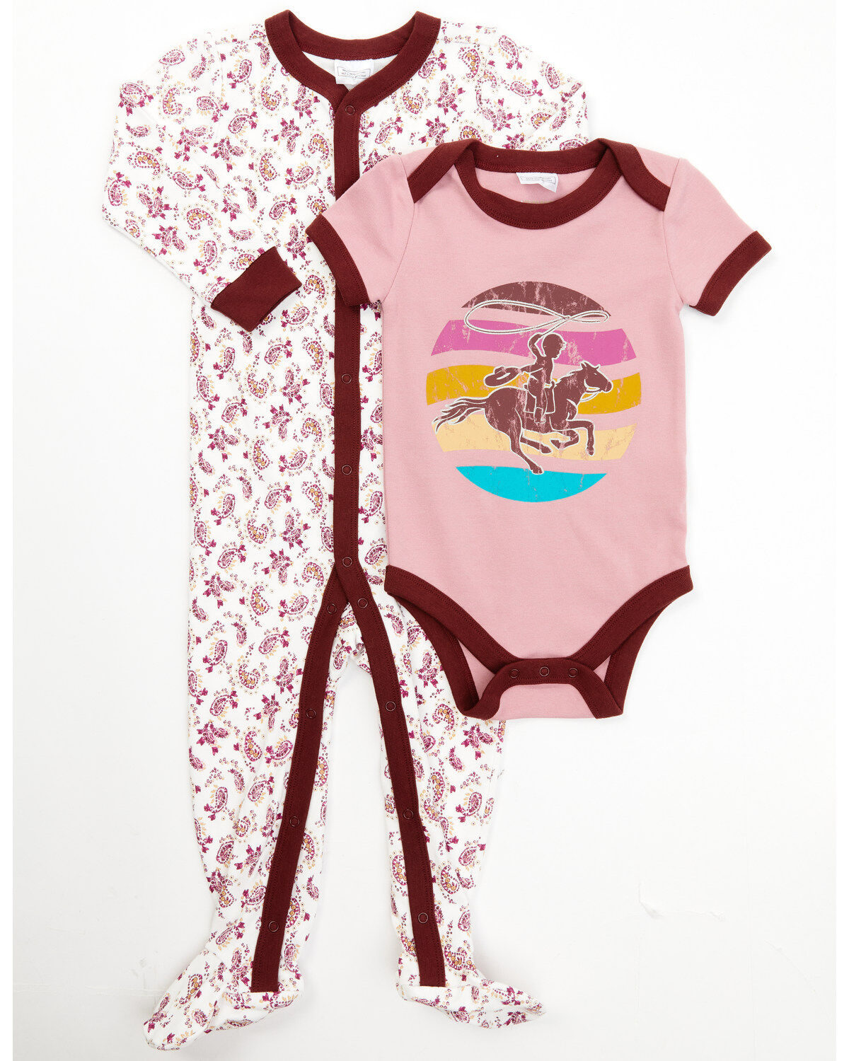 Girls' Shyanne Infant Rodeo Horse & Floral Paisley Sleep Set - 2-Piece