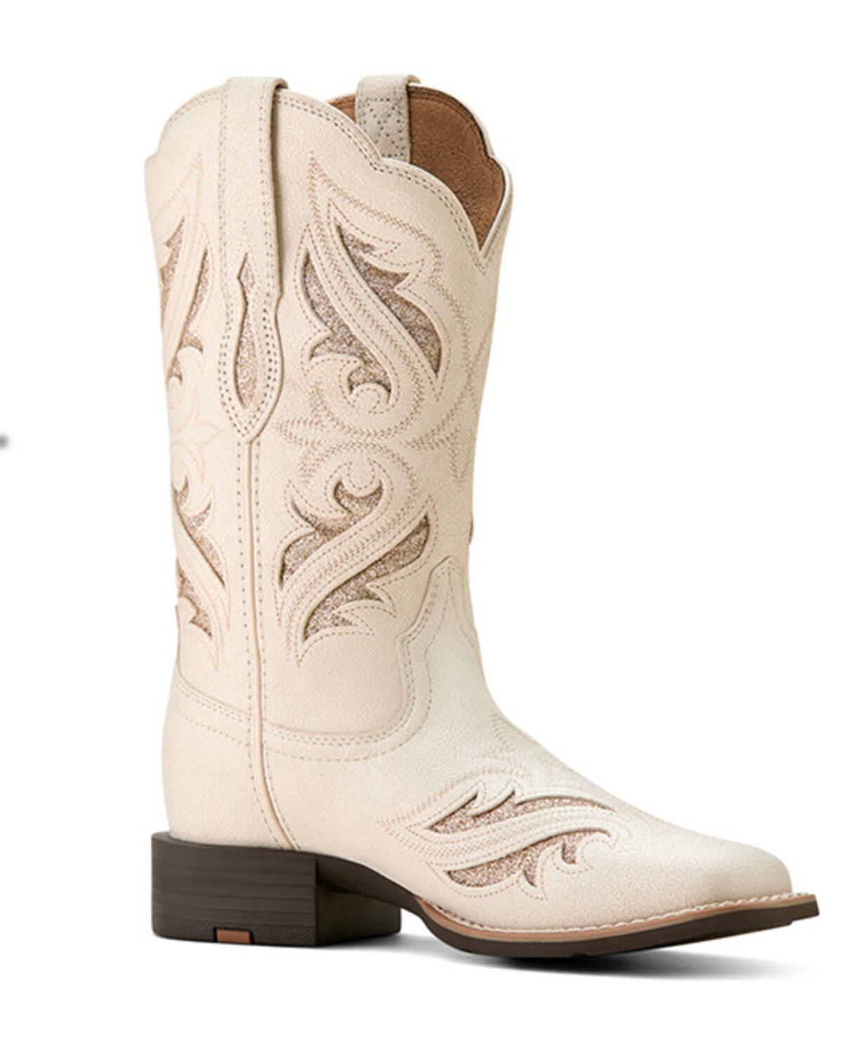 Women's Ariat Round Up Bliss Inlay Western Boots - Broad Square Toe