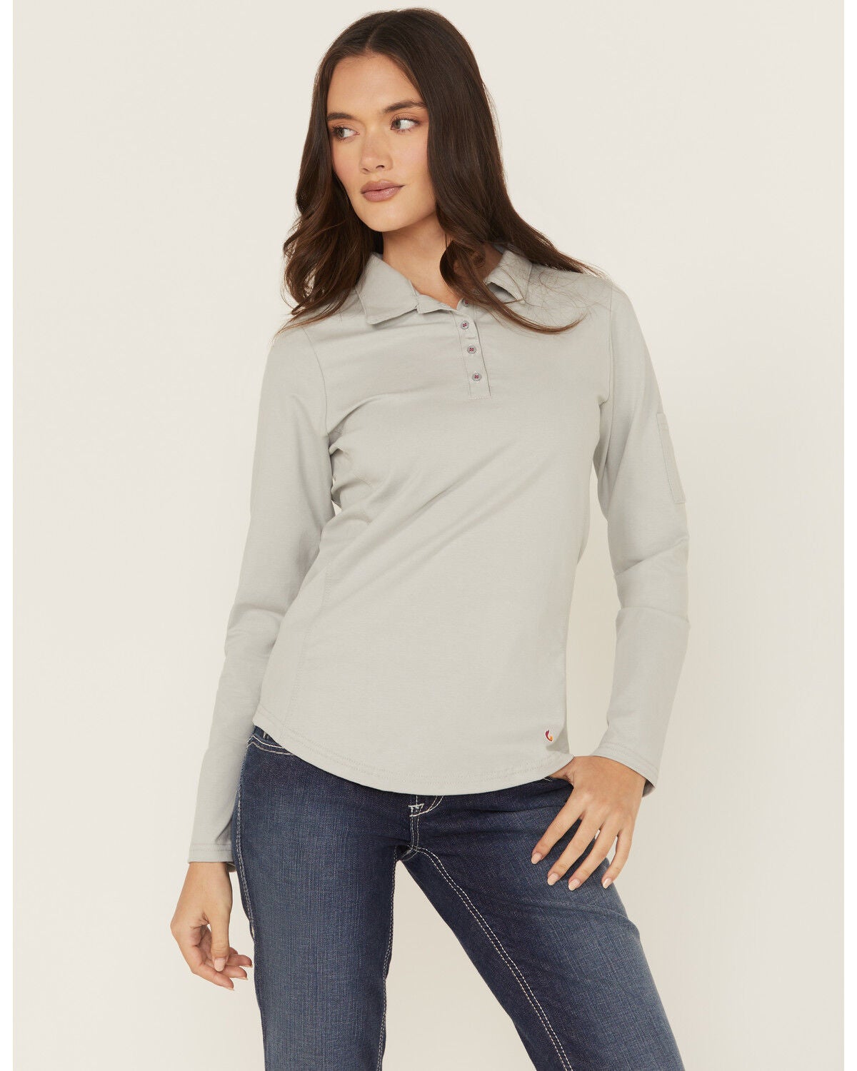 Women's Lapco FR Solid Knit Long Sleeve Polo Work Shirt