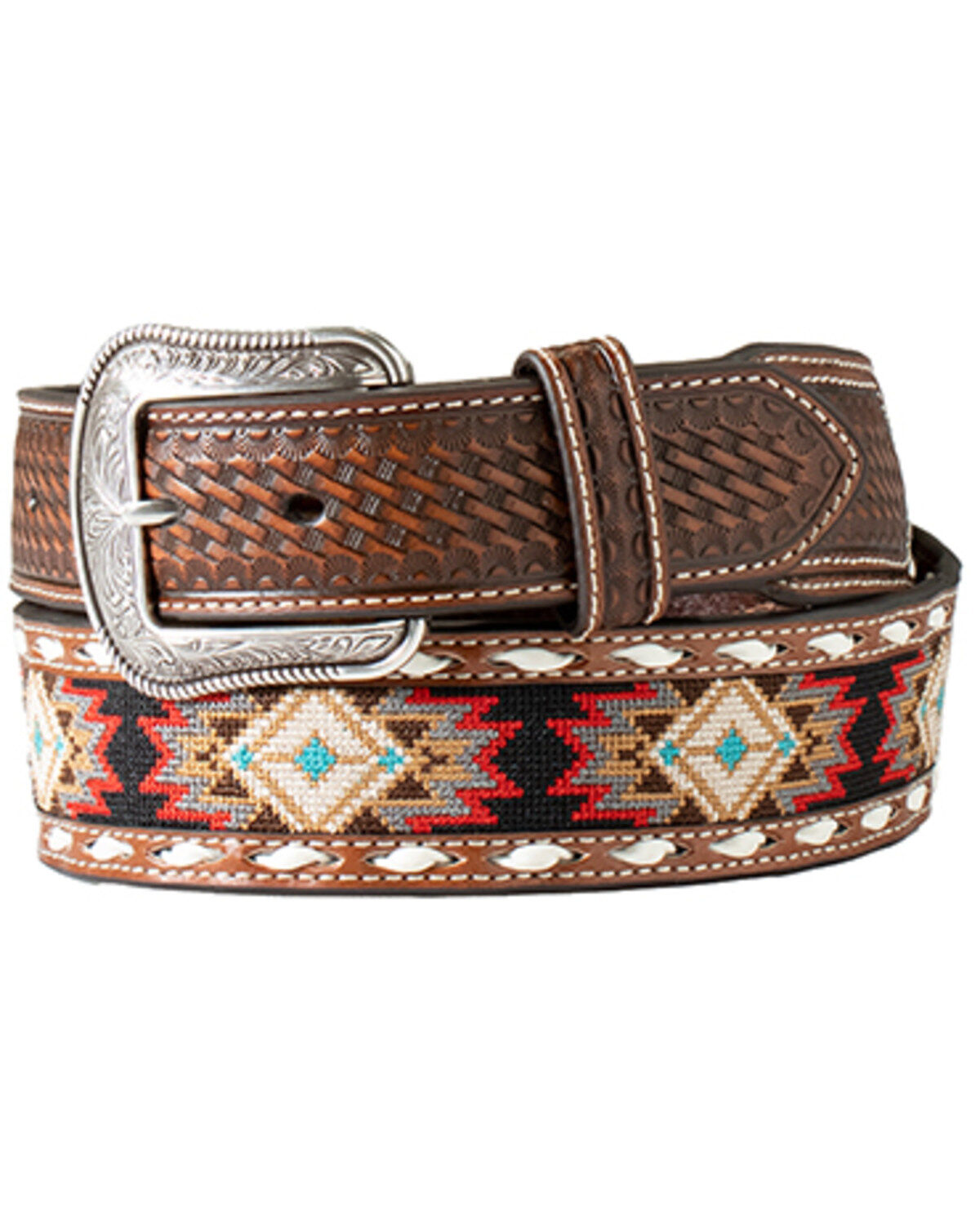 Men's M & F Western Southwestern Embroidered Belt