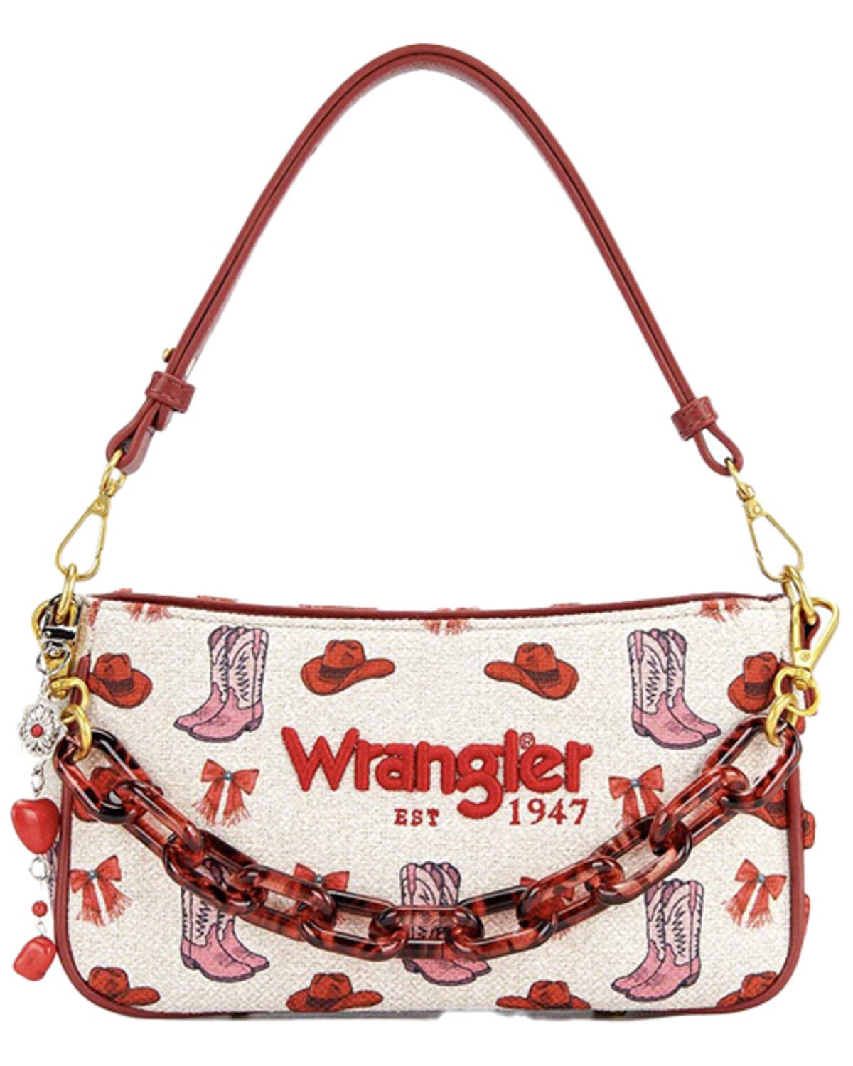 Women's Wrangler Western Print Embellished Shoulder Bag