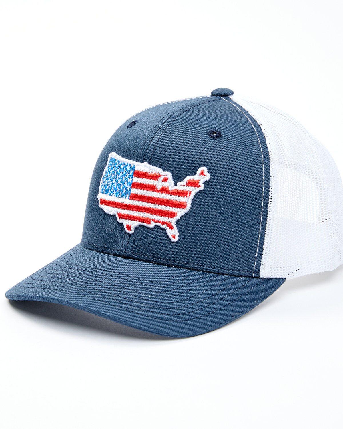 Men's Oil Field Hats Navy American Flag US Patch Mesh-Back Ball Cap