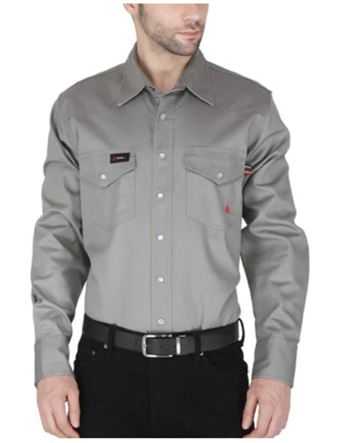 Men's Forge Workwear FR Solid Long Sleeve Snap Work Shirt