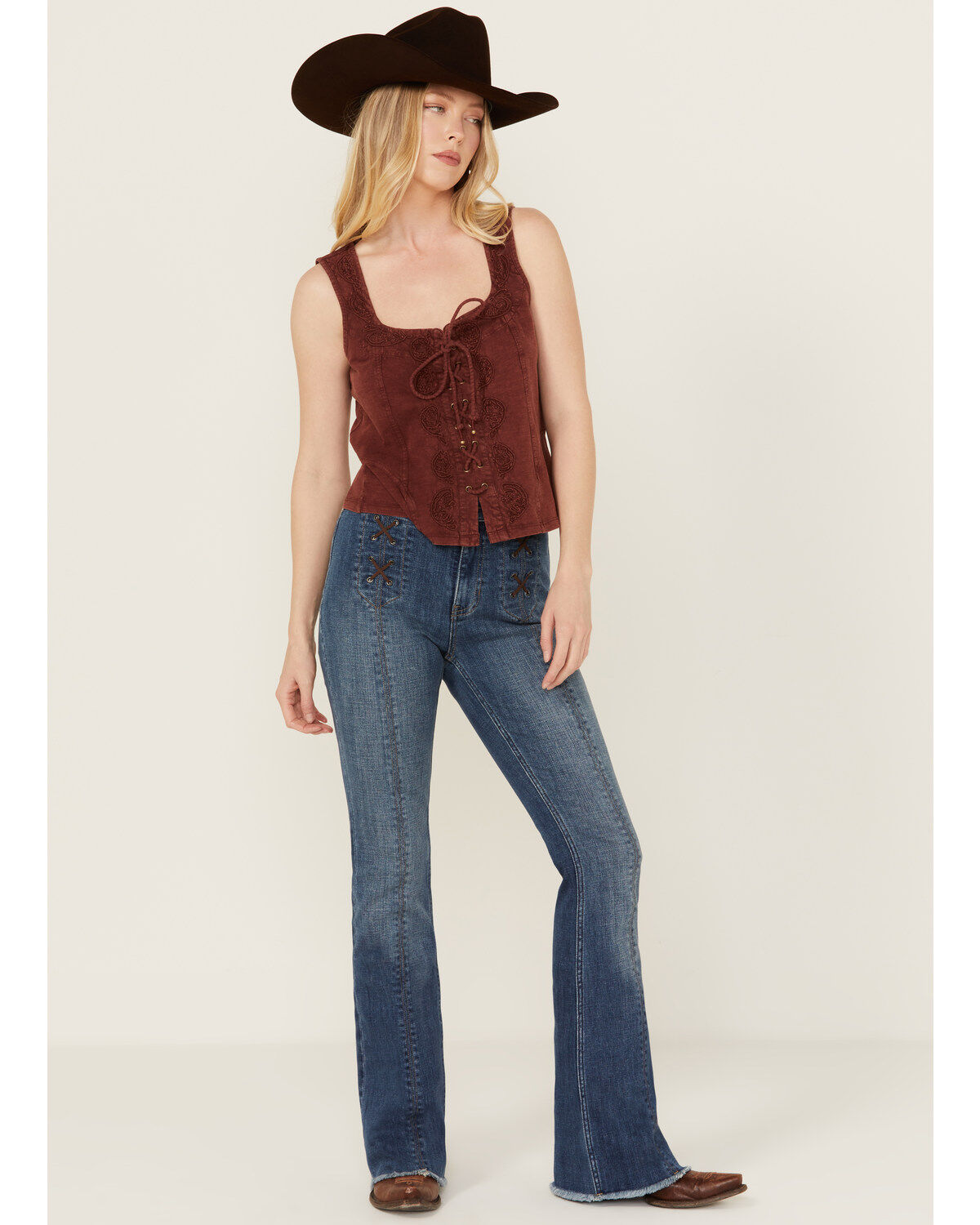 Women's Idyllwind Dark Wash Outlaw Super High Rise Bootcut Stretch Den