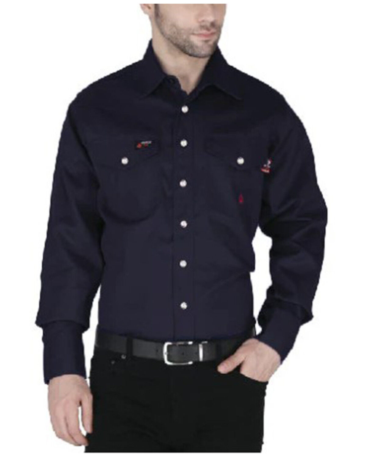 Men's Forge Workwear FR Solid Long Sleeve Snap Work Shirt