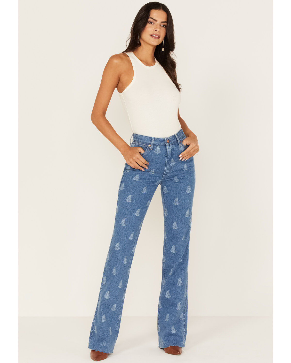 Women's Wrangler Medium Wash Paisley Print Westward High Rise Bootcut