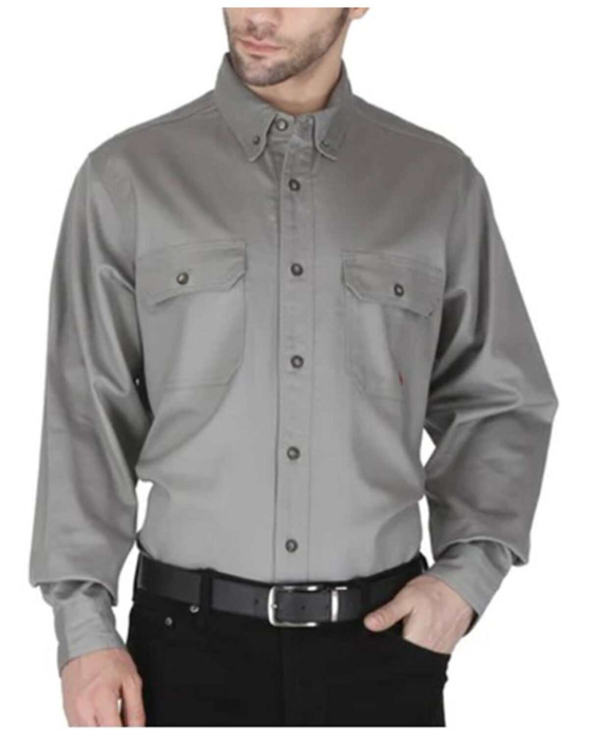 Men's Forge Workwear FR Solid Long Sleeve Button-Down Work Shirt