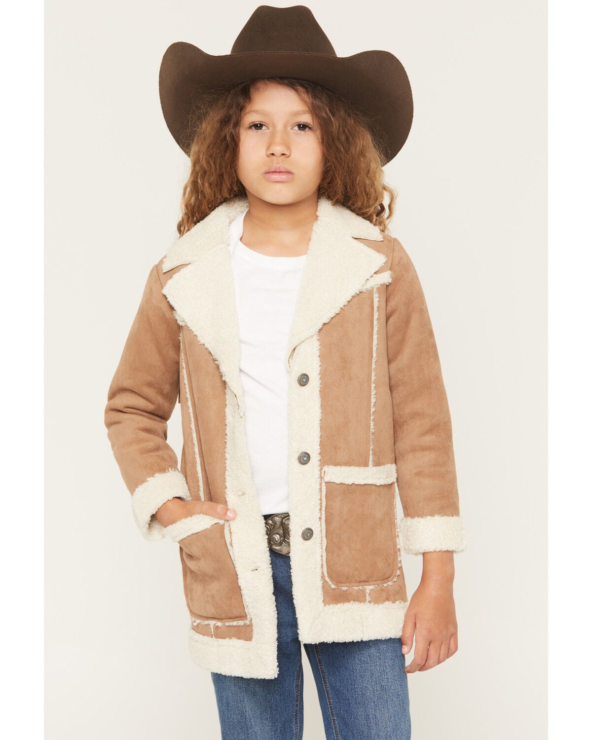 Girls' Shyanne Wynona Faux Suede Shearling Coat