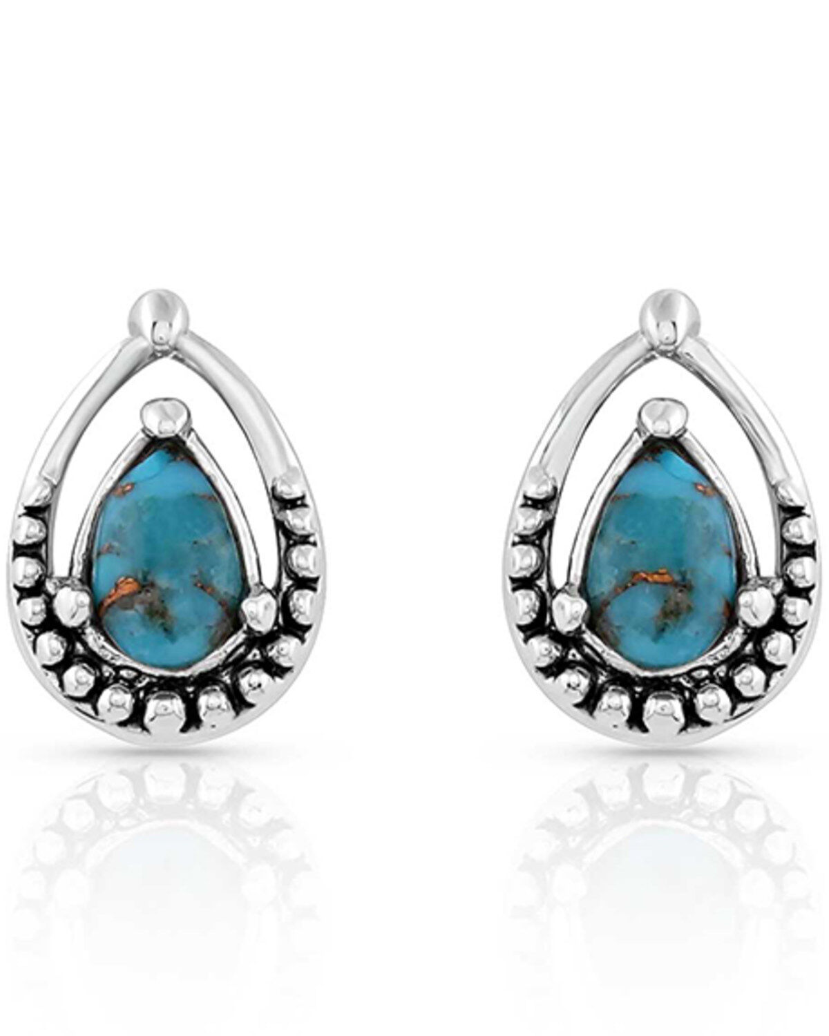 Women's Montana Silversmiths Oyster Turquoise Silver Teardrop Earrings