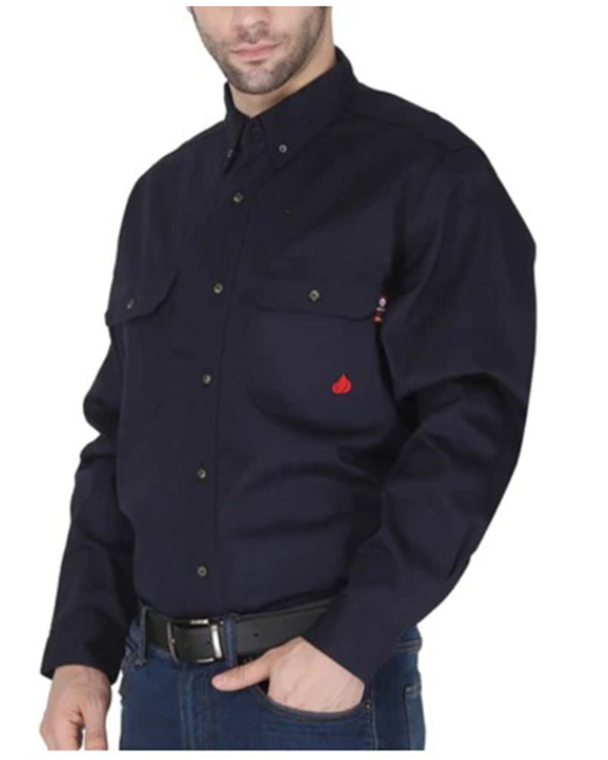 Men's Forge Workwear FR Solid Long Sleeve Button-Down Work Shirt