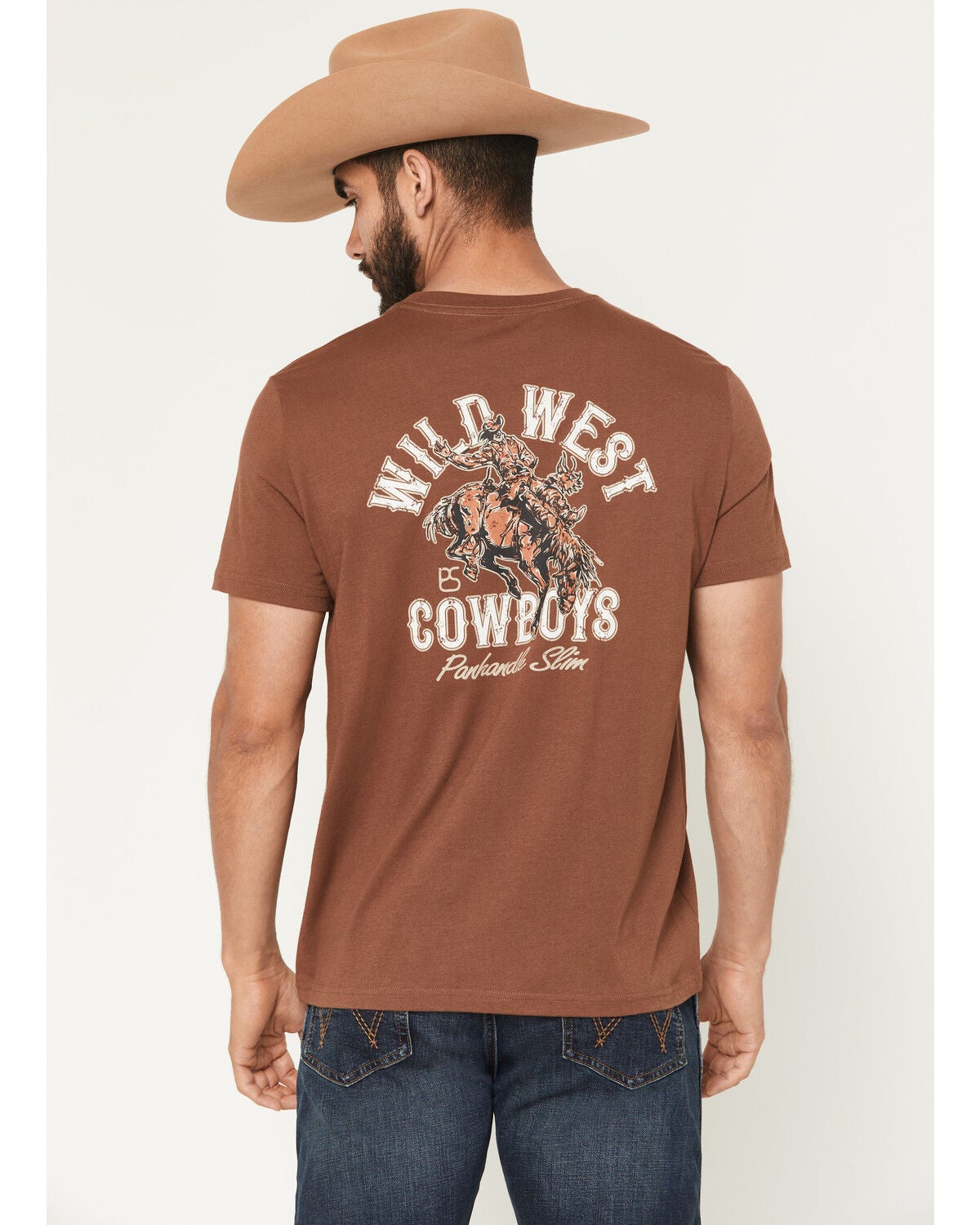 Men's Panhandle Slim Wild West Cowboys Short Sleeve Graphic T-Shirt