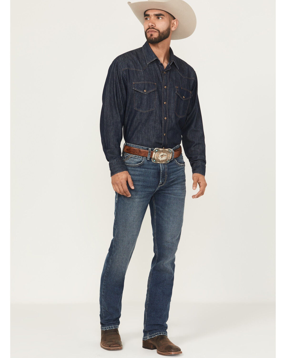 Men's Ariat M7 Dark Wash High Rise Slim Straight Stretch Denim Jeans