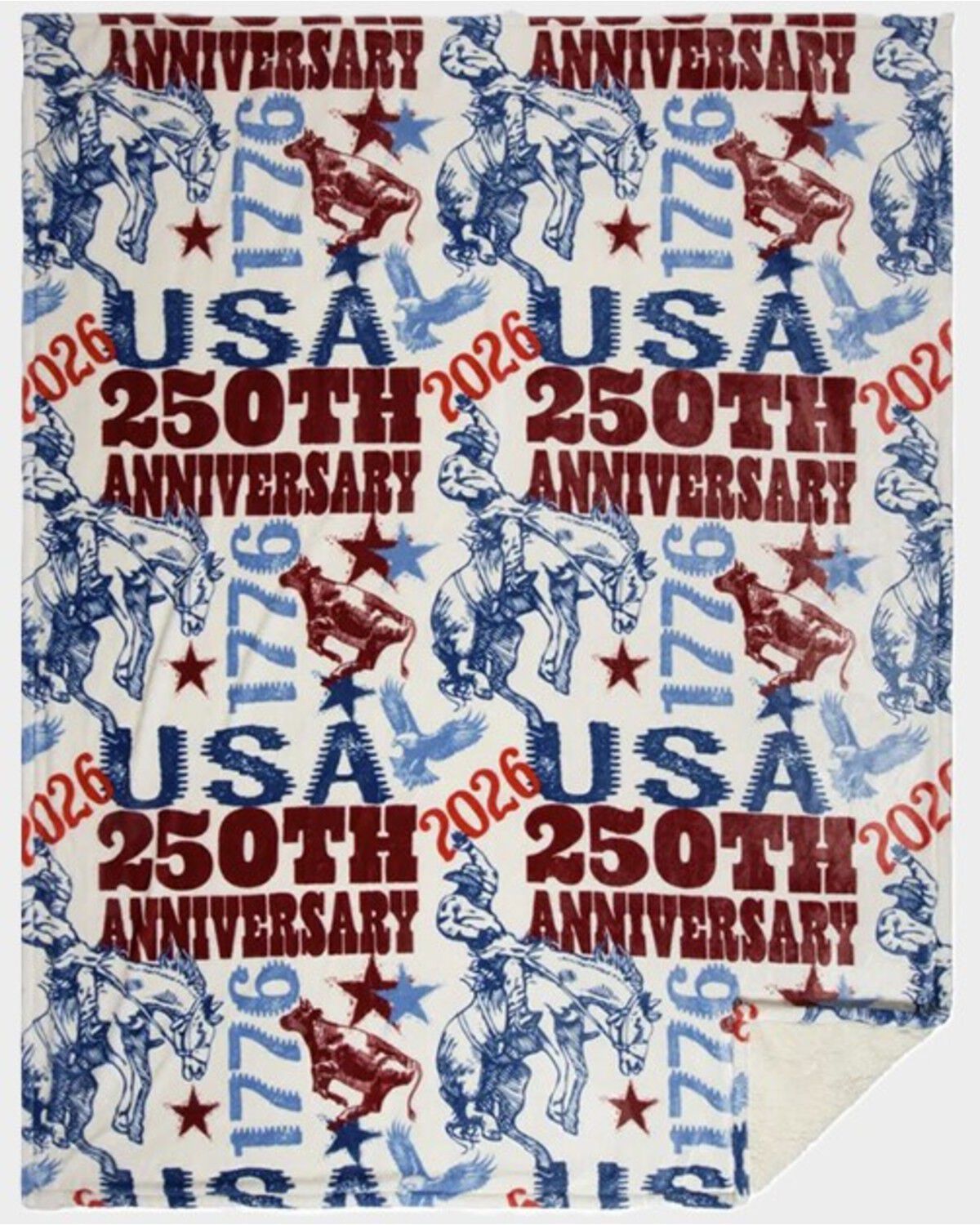 Wrangler Carstens Home America 250 Anniversary Plush Throw Blanket