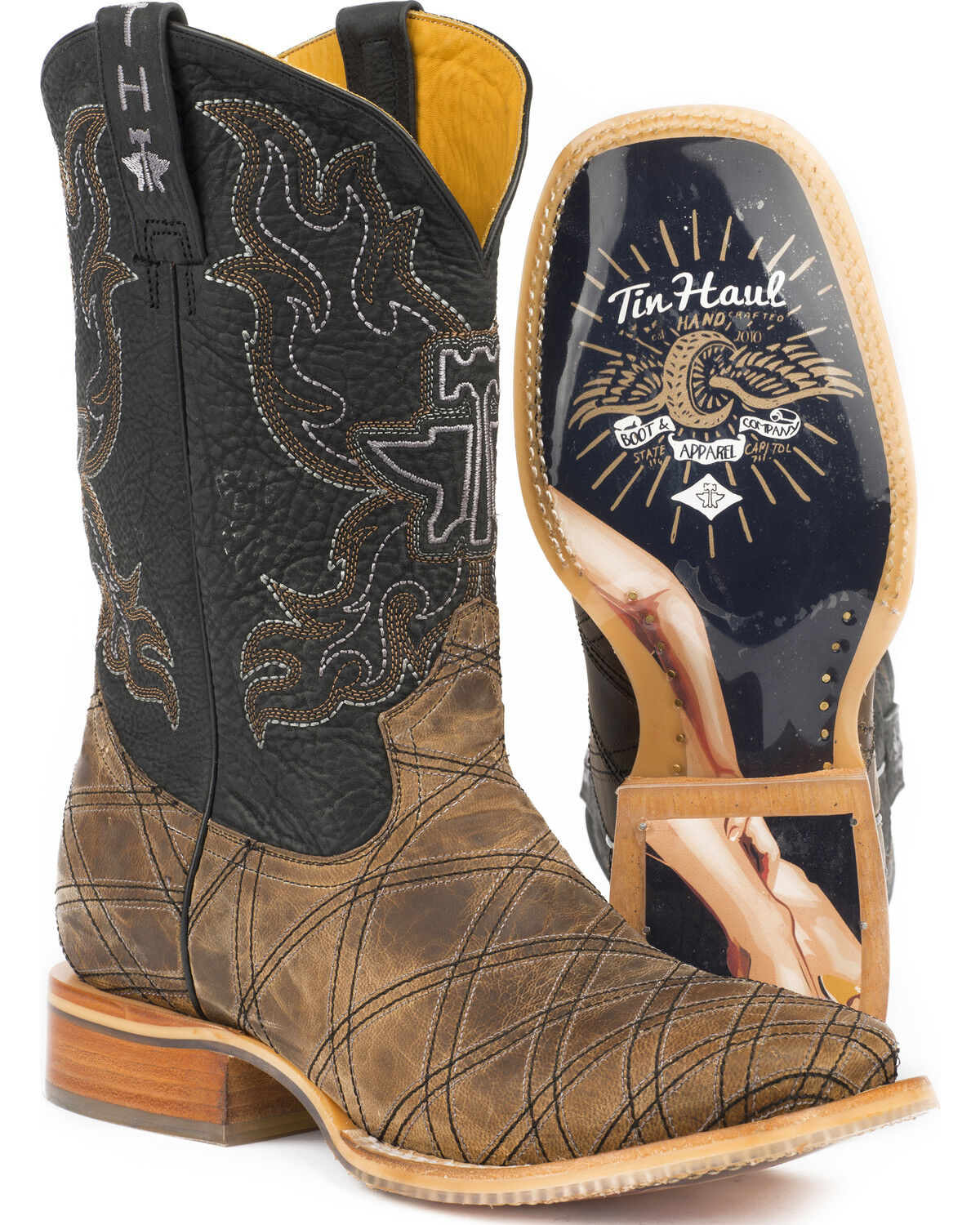 Men's Tin Haul What's Your Angle Western Boots - Broad Square Toe