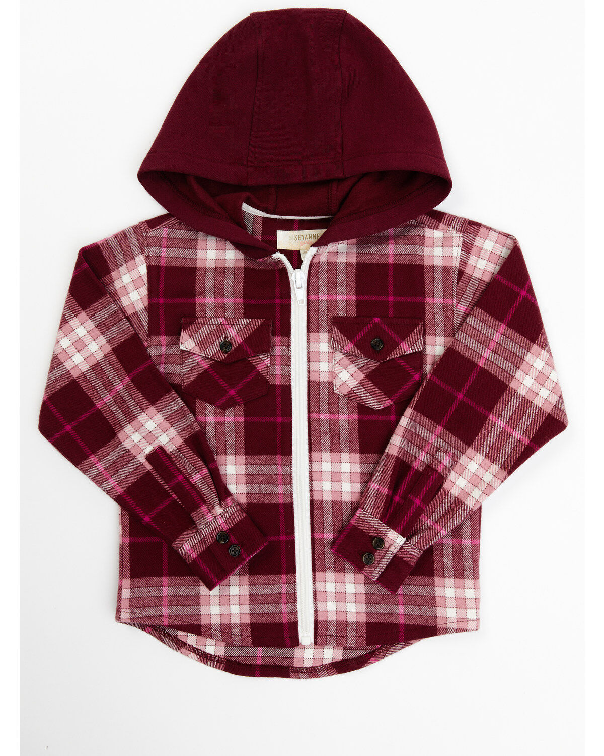 Girls' Shyanne Toddler Port Plaid Print Long Sleeve Zip Flannel Shacke