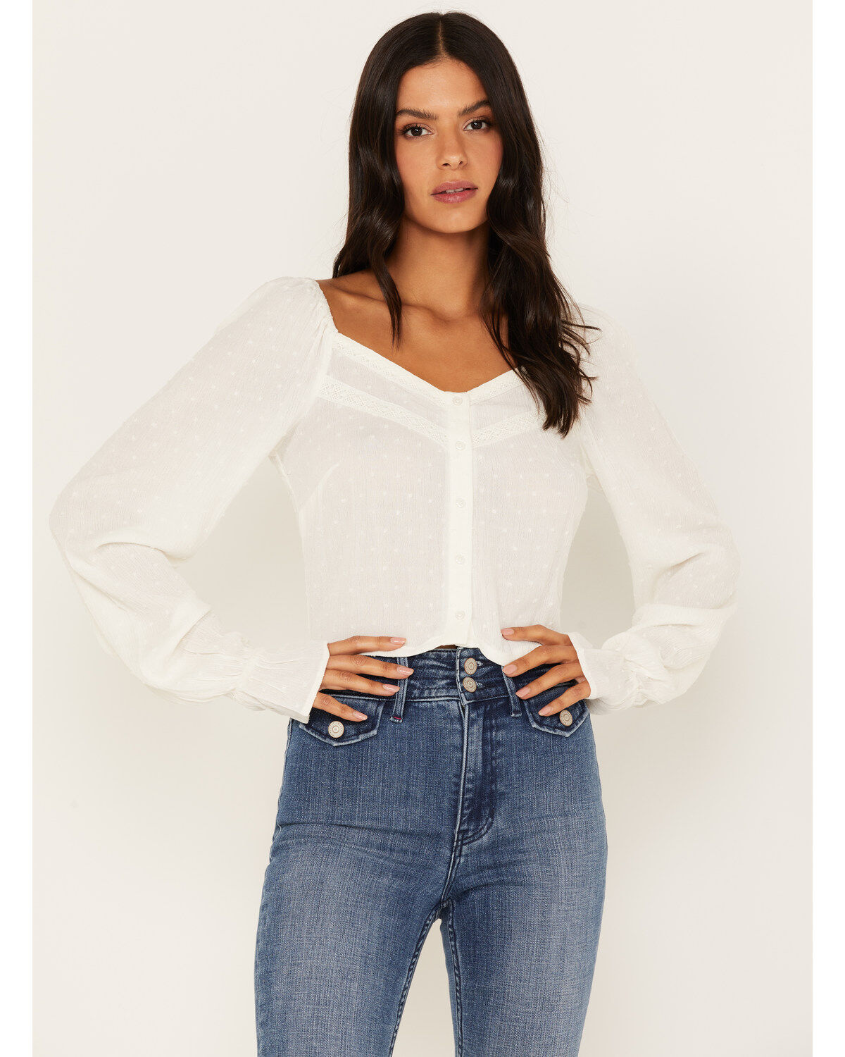 Women's Idyllwind Swiss Dot Lace Poet Blouse
