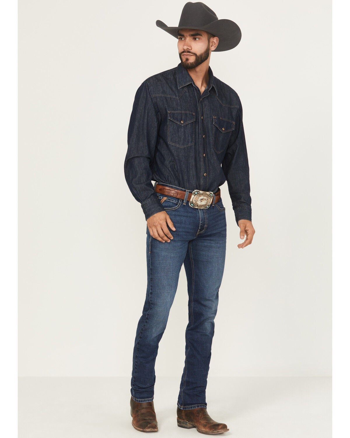 Men's Ariat M8 Kenny Medium Wash Modern Slim Tek Stretch Denim Jeans