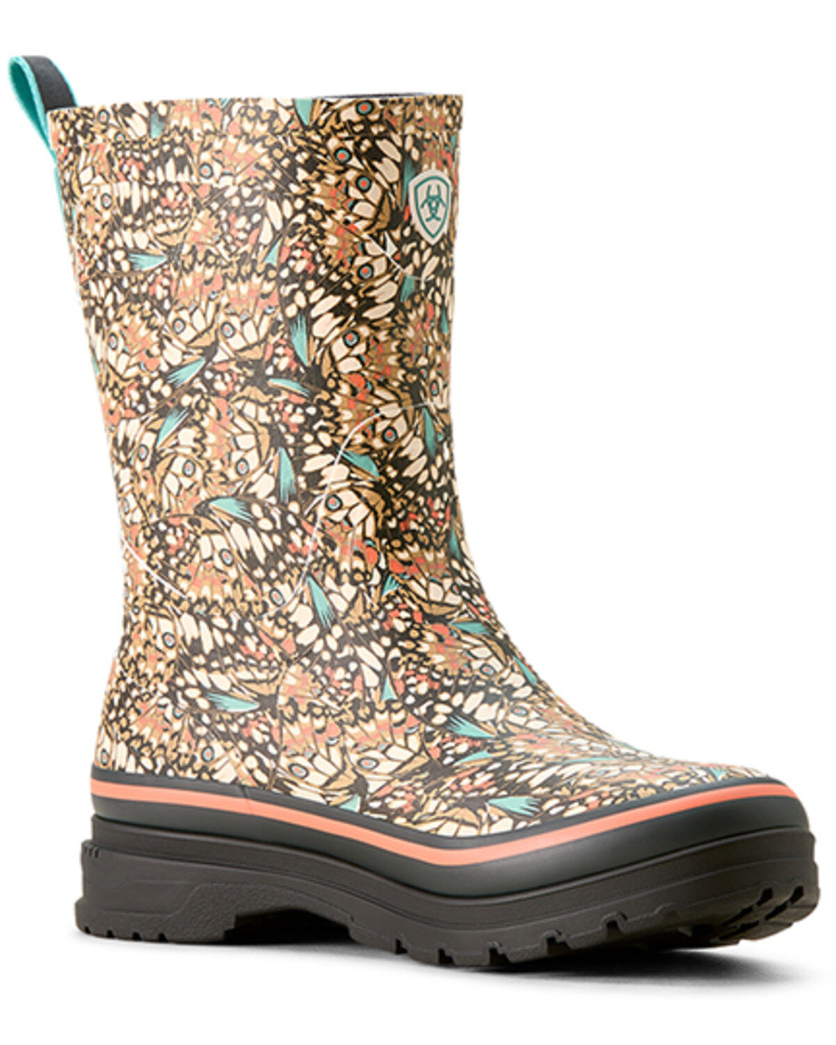 Women's Ariat Kelmarsh Butterfly Print Waterproof Rubber Boots - Round