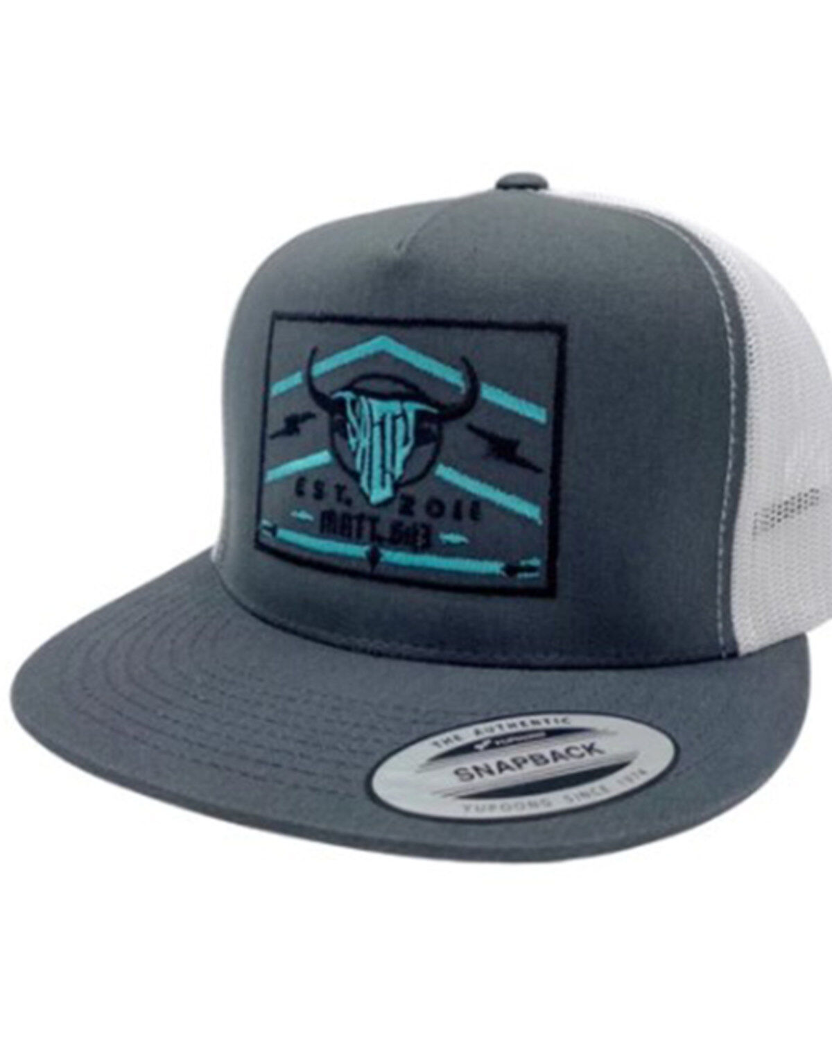 Men's Salty Rodeo The Turquoise Embroidered Lightning Steerhead Mesh-B