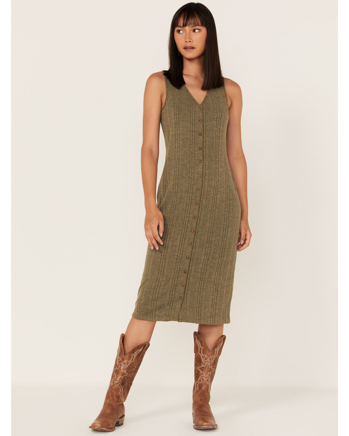 Women's Cleo + Wolf Ribbed Tank Midi Dress