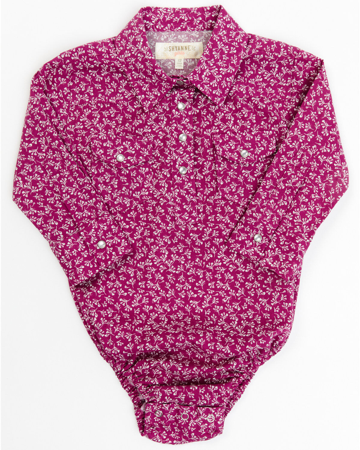 Girls' Shyanne Infant Ditsy Floral Print Long Sleeve Western Snap Ones