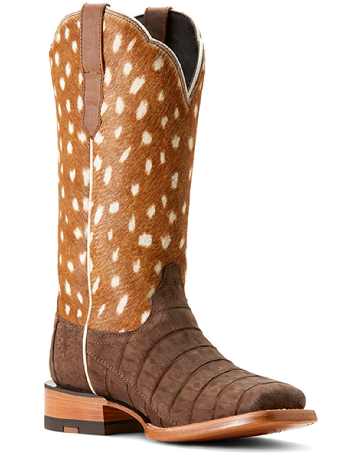 Women's Ariat Frontier Angelina Exotic Caiman Western Boots - Broad Sq