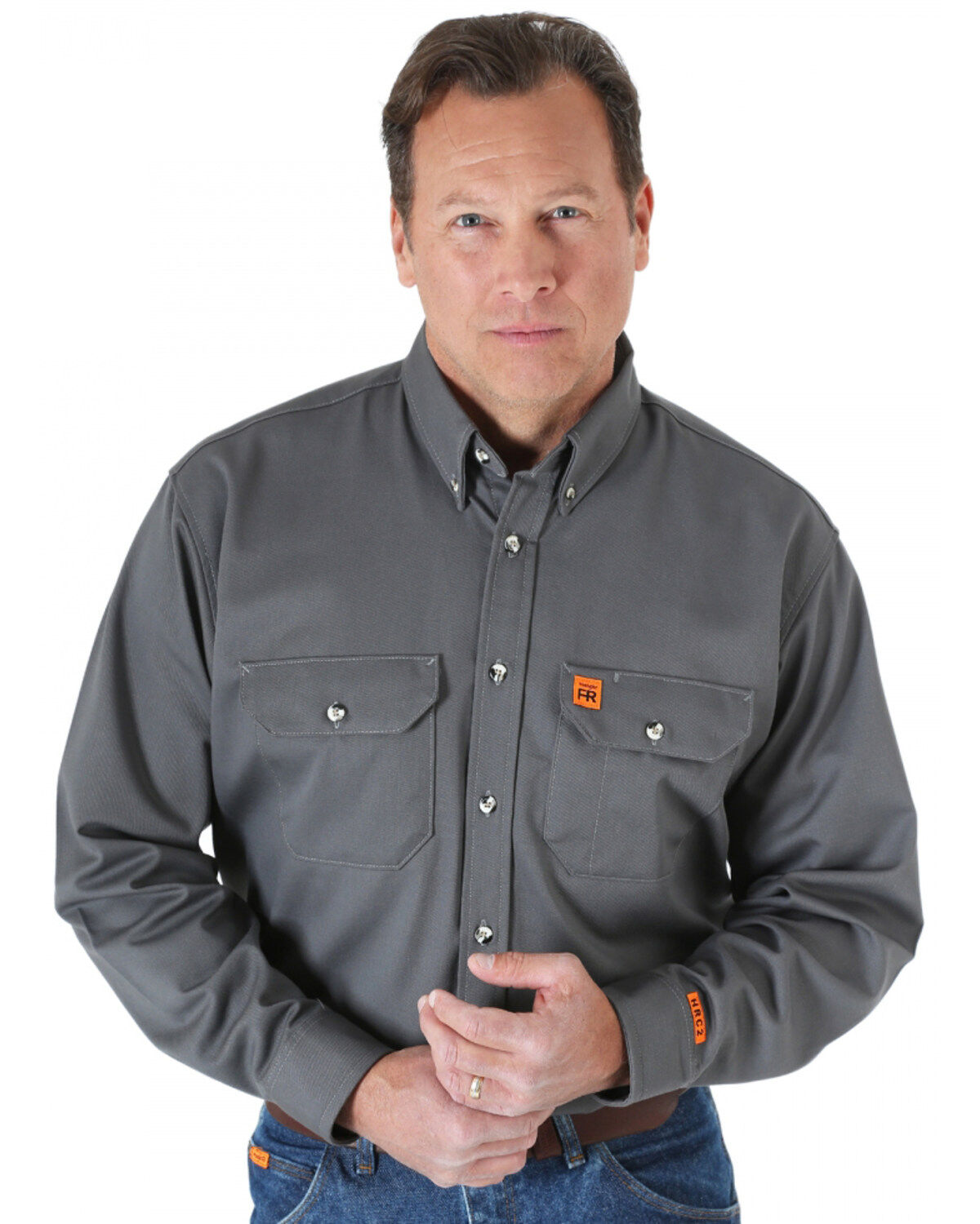 Men's Wrangler Riggs FR Long Sleeve Button Down Work Shirt