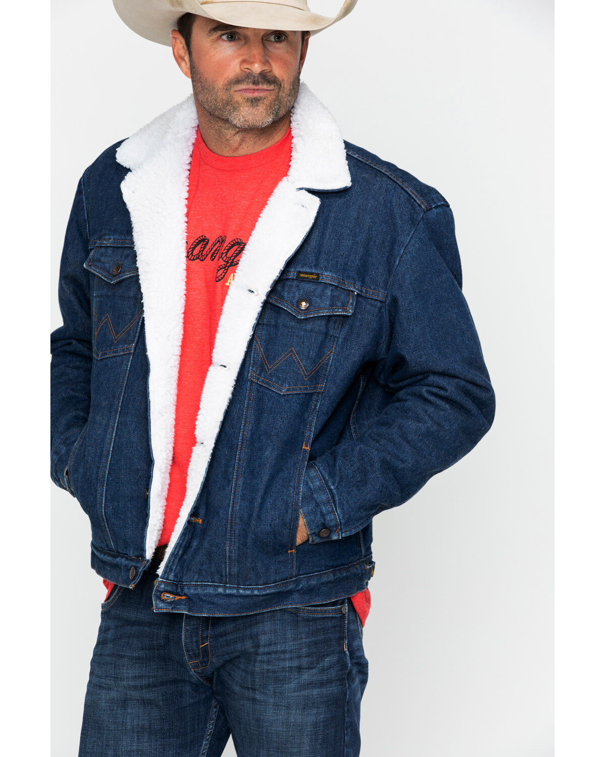 Men's Wrangler Sherpa Lined Denim Jacket