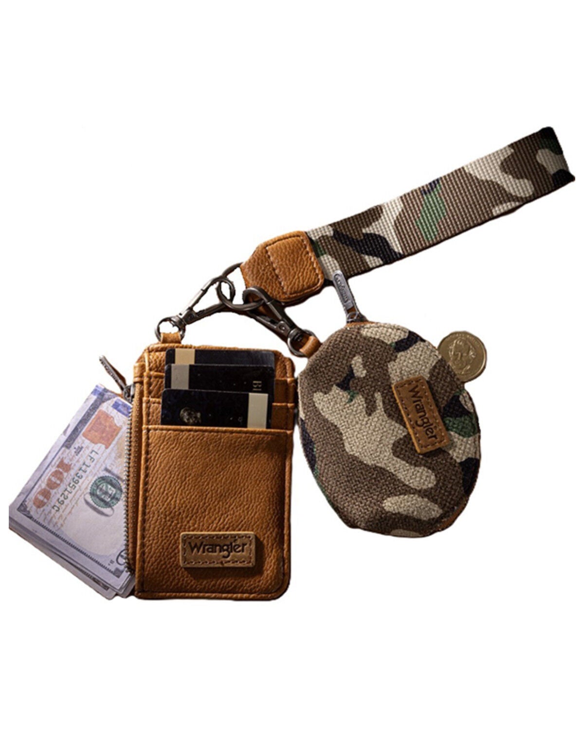 Women's Wrangler Camo Print Dual Pouch Wristlet