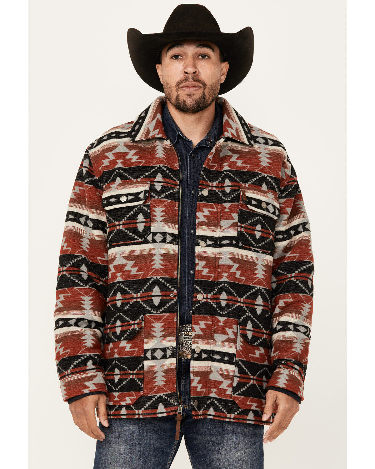 Men's Cinch Southwestern Print Wool Twill Frontier Jacket