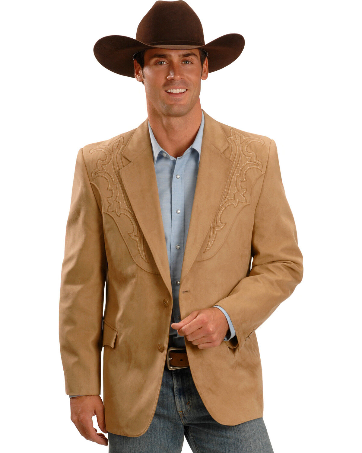 Men's Circle S Embroidered Micro-Suede Sportcoat