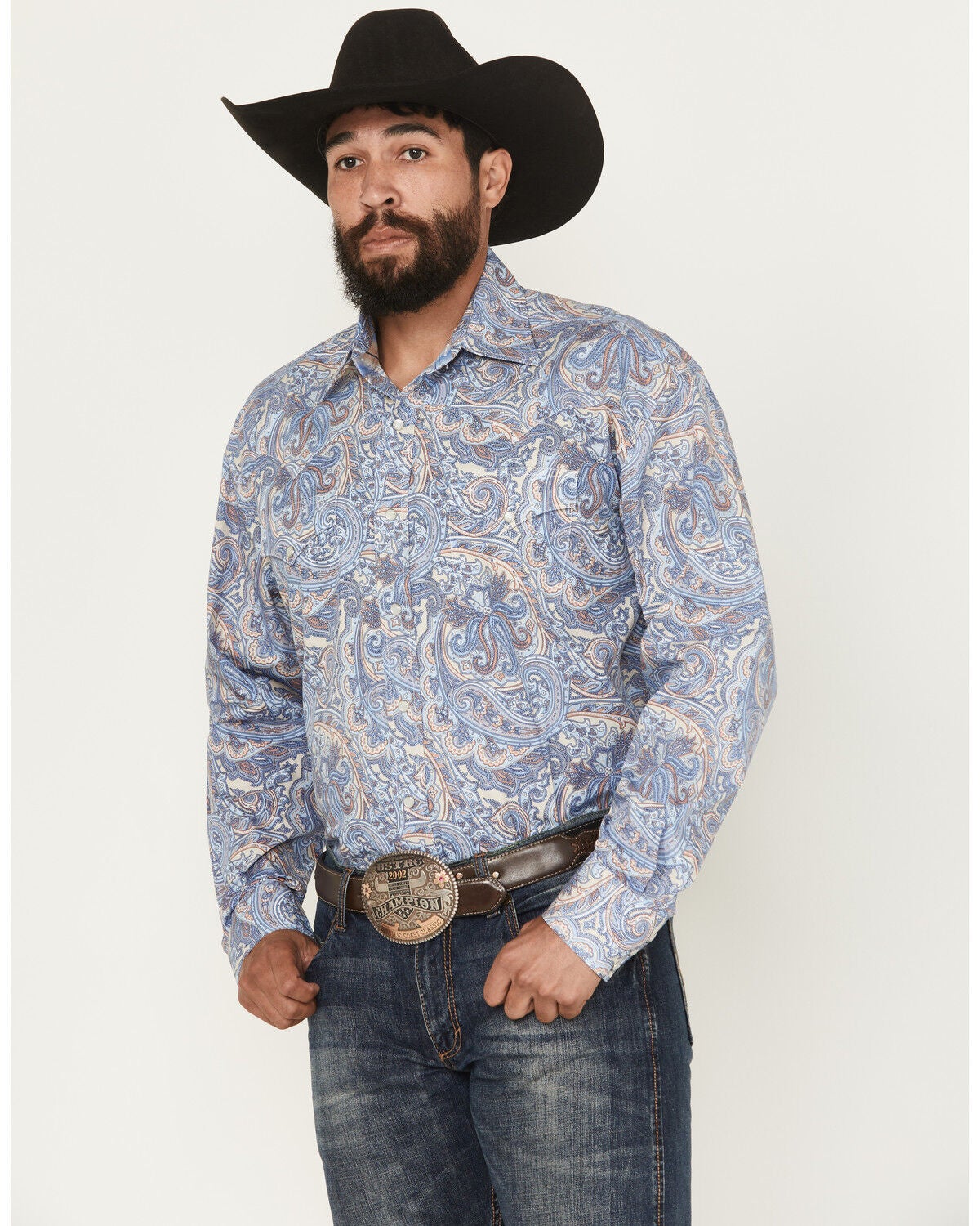 Men's Stetson Paisley Print Long Sleeve Snap Western Shirt