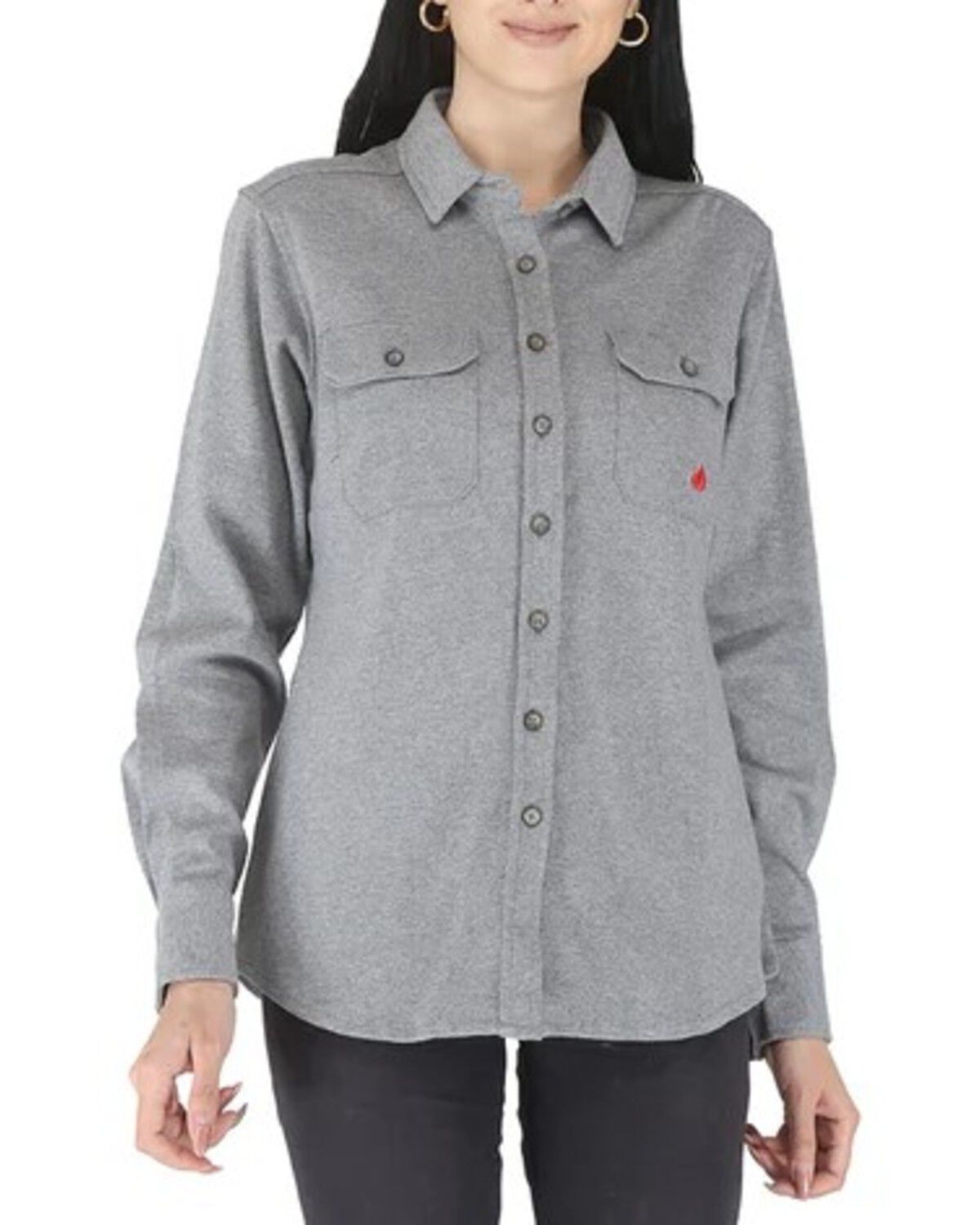 Women's Forge Workwear FR Knit Long Sleeve Button-Down Work Shirt