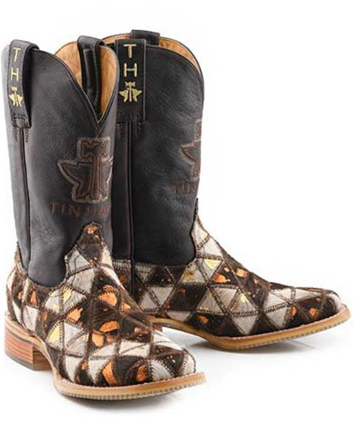 Women's Tin Haul Shaggy Diamonds Western Boots - Broad Square Toe
