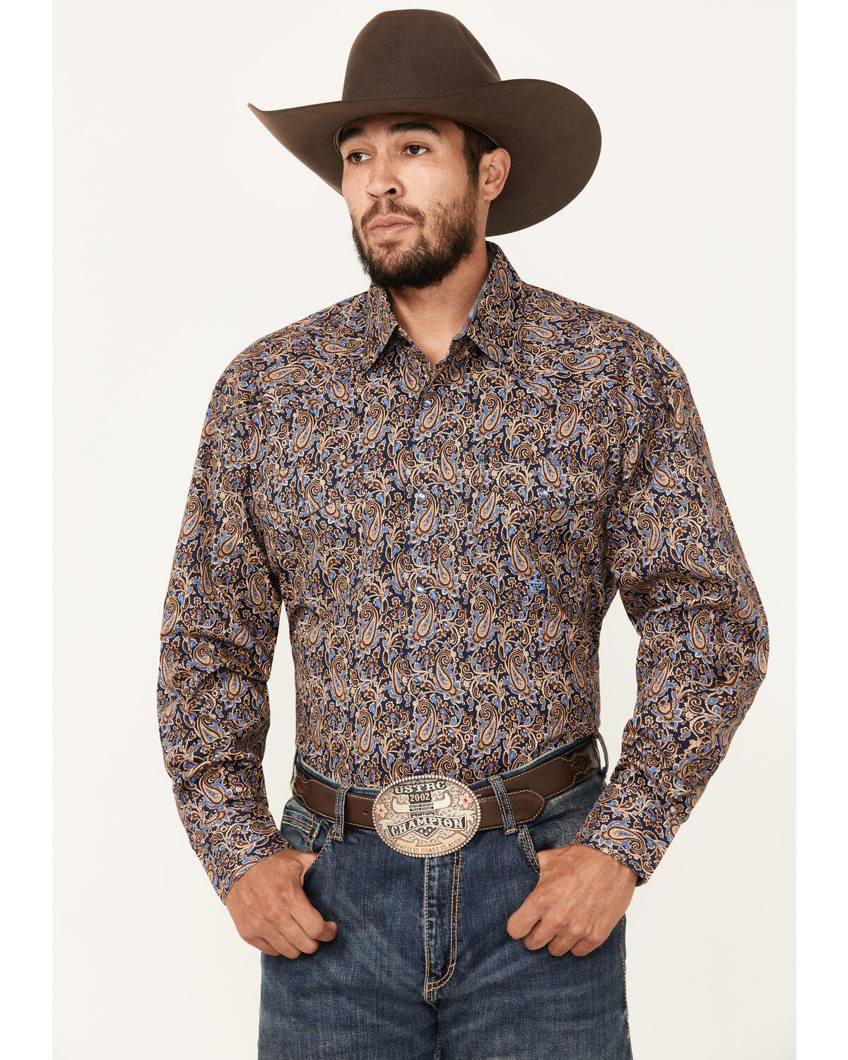 Men's Roper Amarillo Paisley Print Long Sleeve Snap Western Shirt