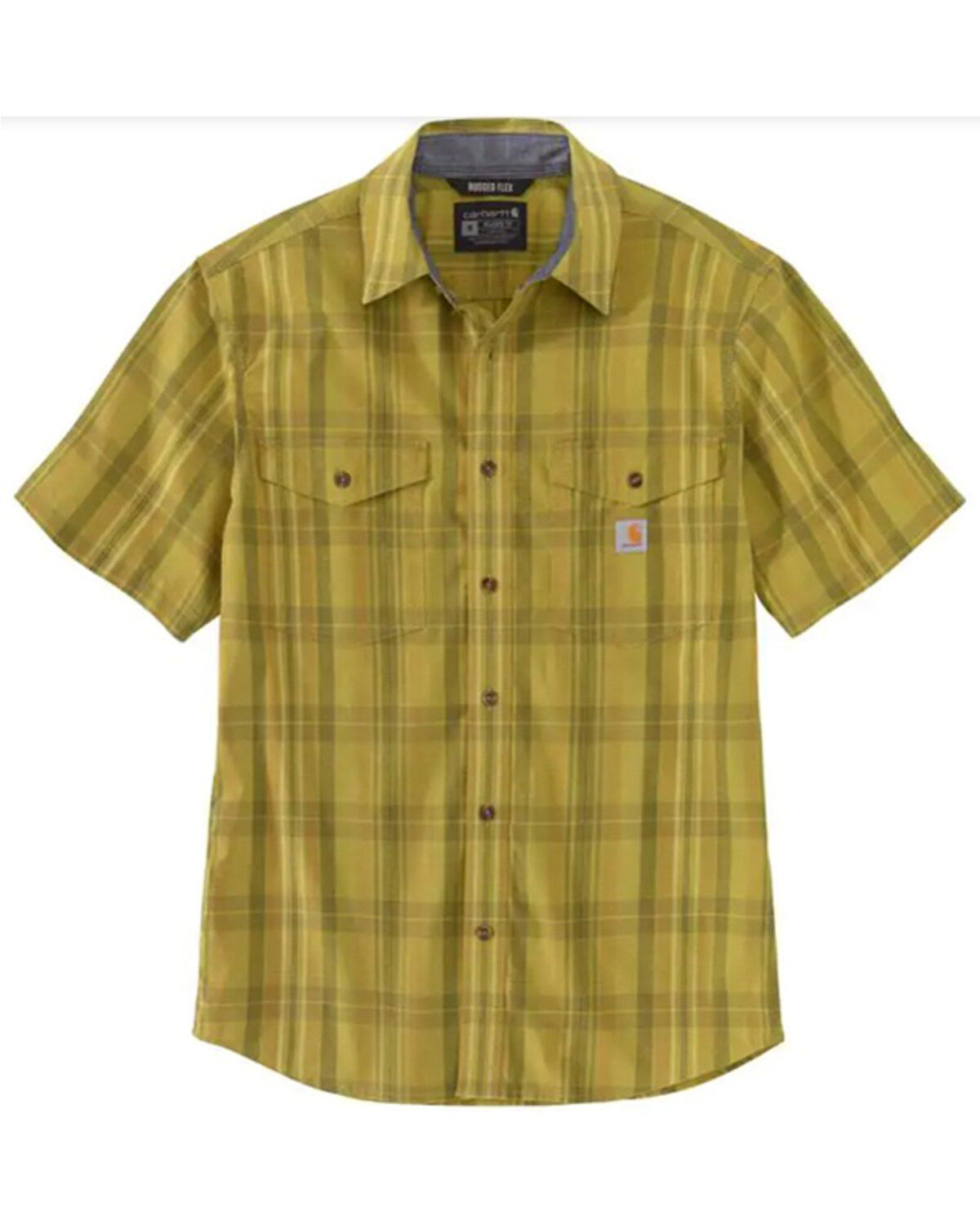 Men's Carhartt Rugged Flex Plaid Lightweight Short Sleeve Button Down