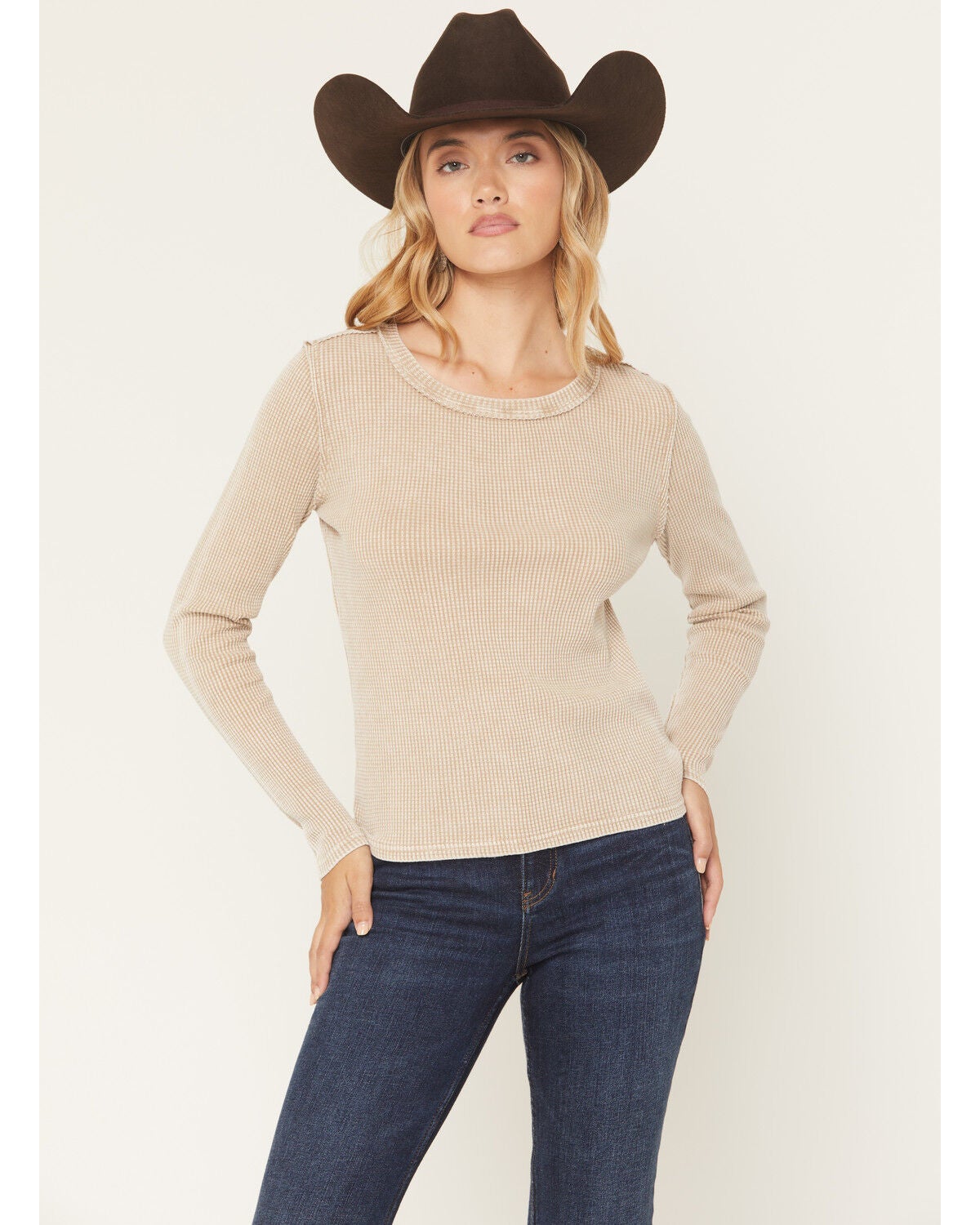 Women's White Crow Solid Long Sleeve Thermal Shirt