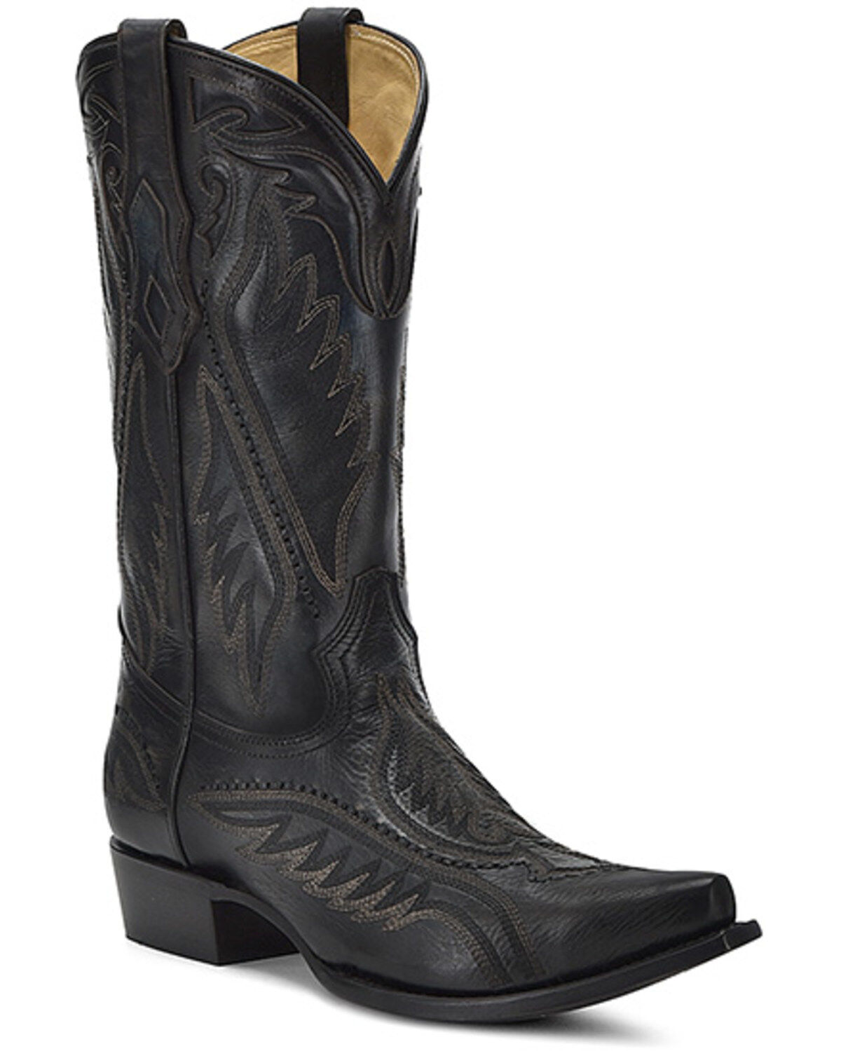 Men's Corral Inlay Western Boots - Snip Toe