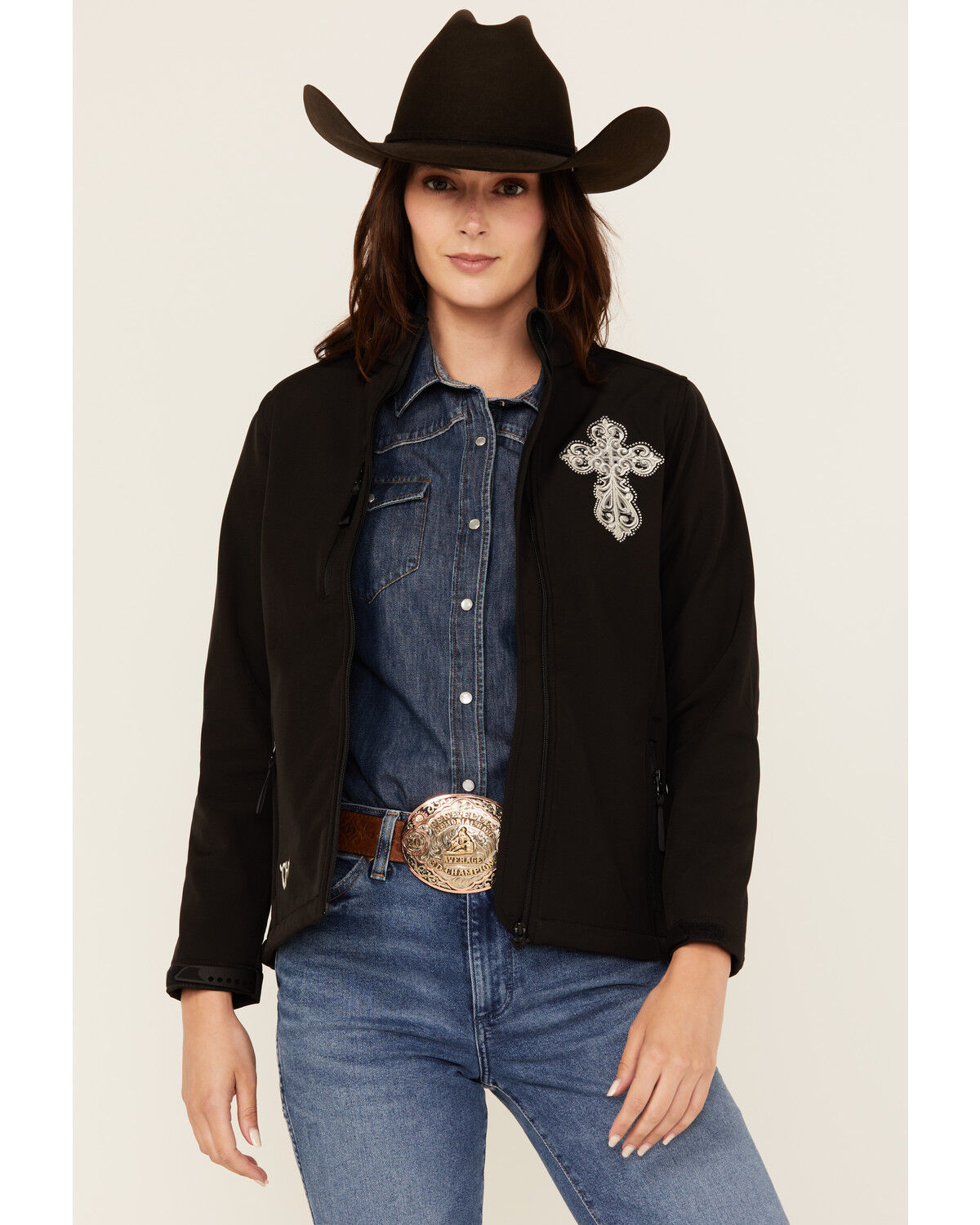 Women's Cowgirl Hardware Steel Cross Softshell Jacket