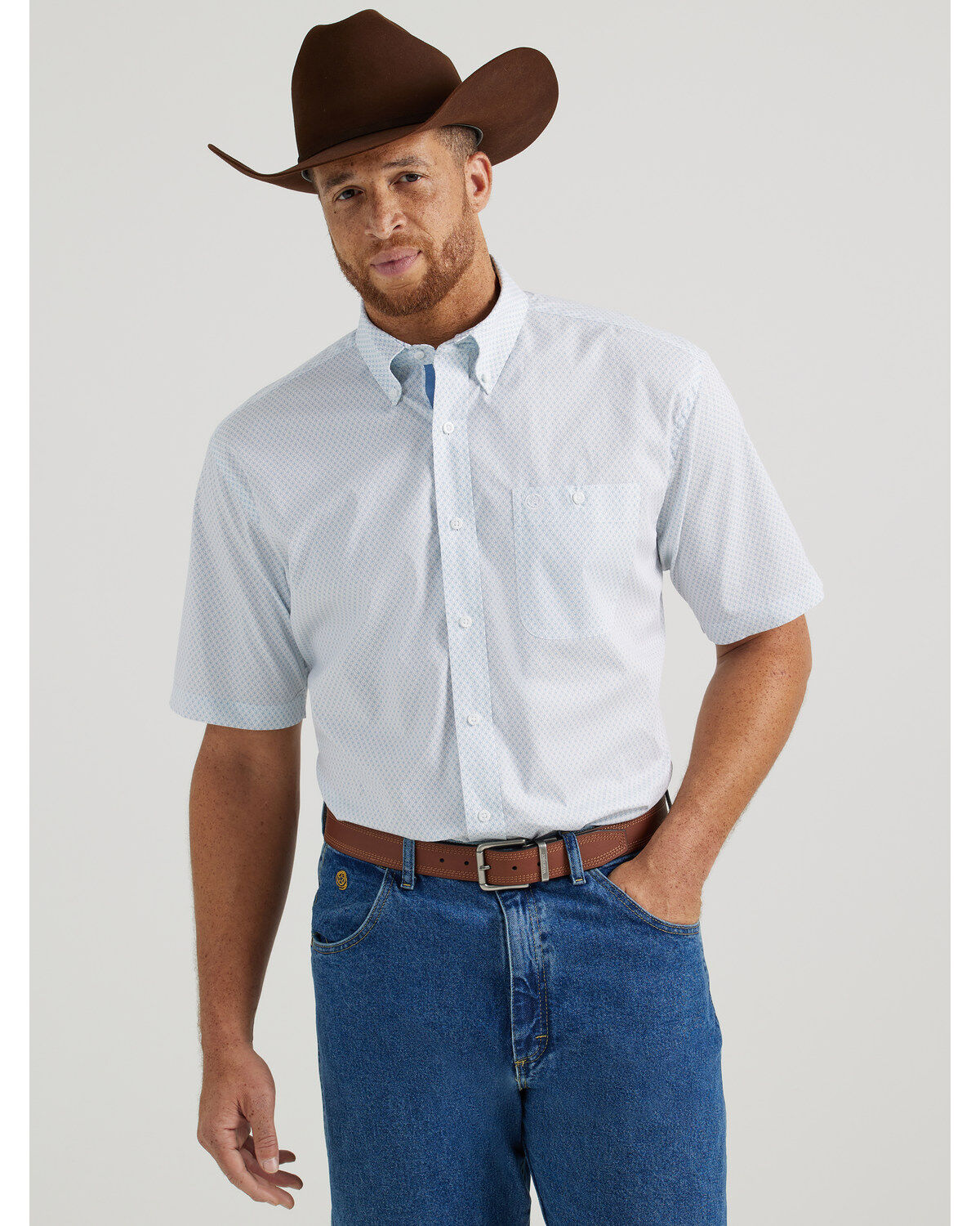 Men's Wrangler George Strait by Geo Print Short Sleeve Button-Down Str