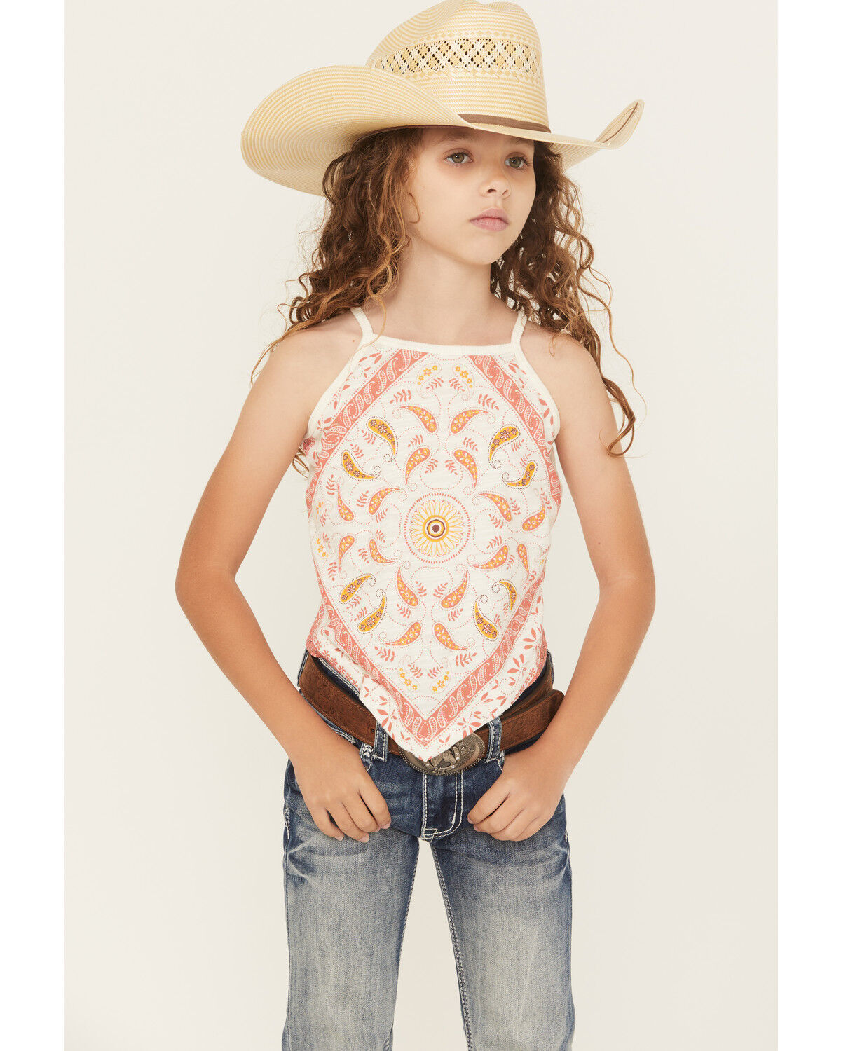 Girls' Shyanne Bandana Print Halter Tank Top