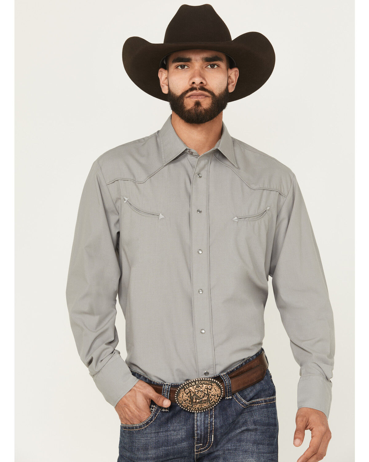 Men's Roper Desert Embroidered Long Sleeve Snap Stretch Western Shirt