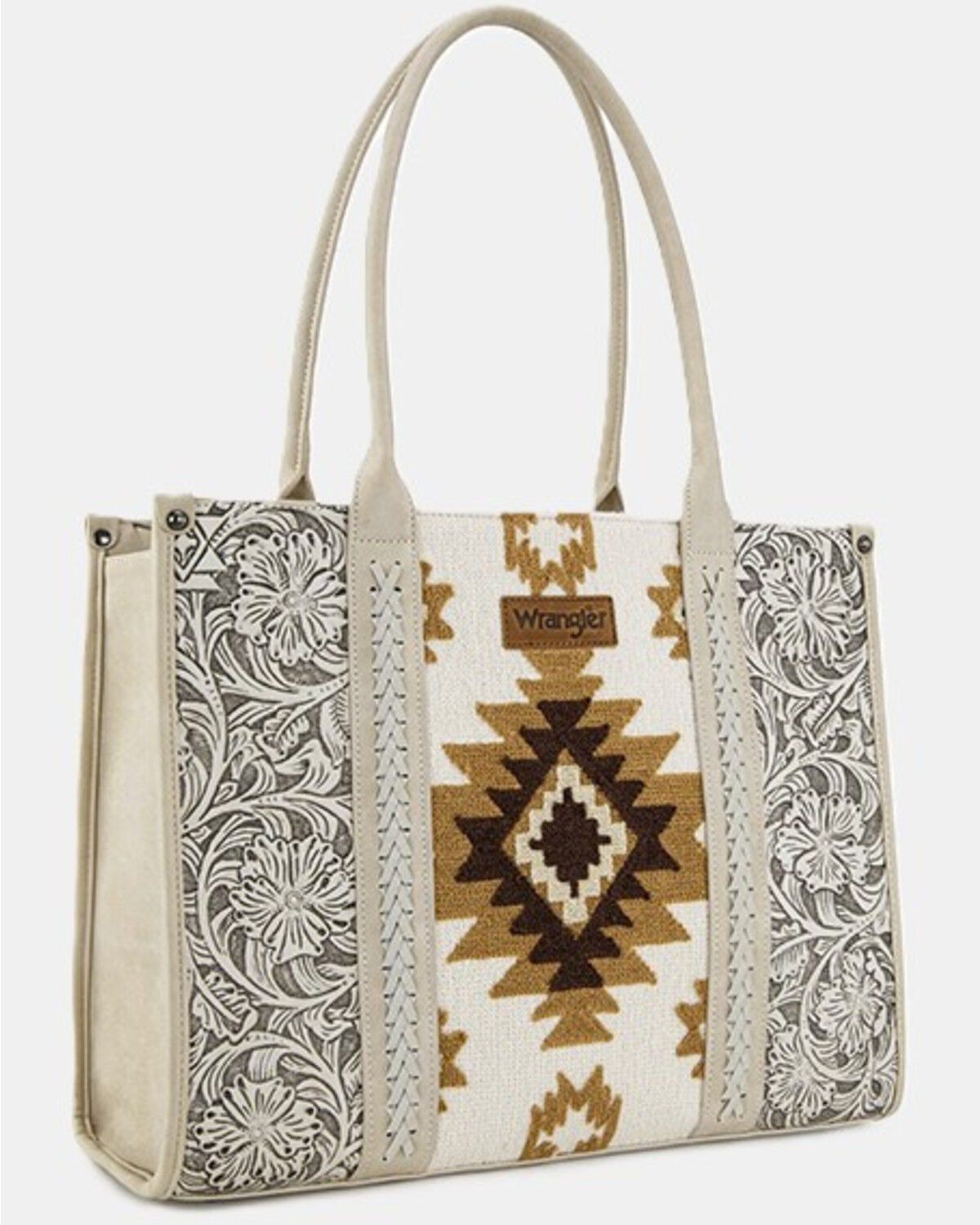 Women's Wrangler Southwestern Print Tooled Concealed Carry Tote Bag