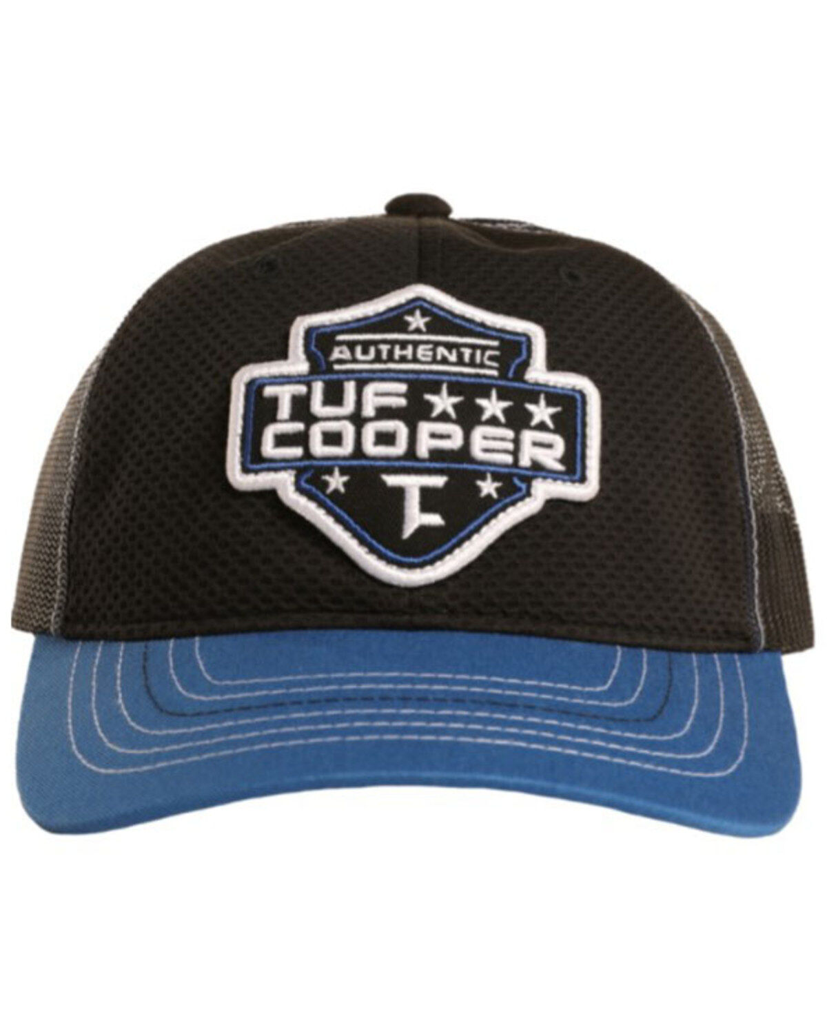 Men's Tuf Copper Black Authentic Logo Patch Mesh-Back Trucker Cap